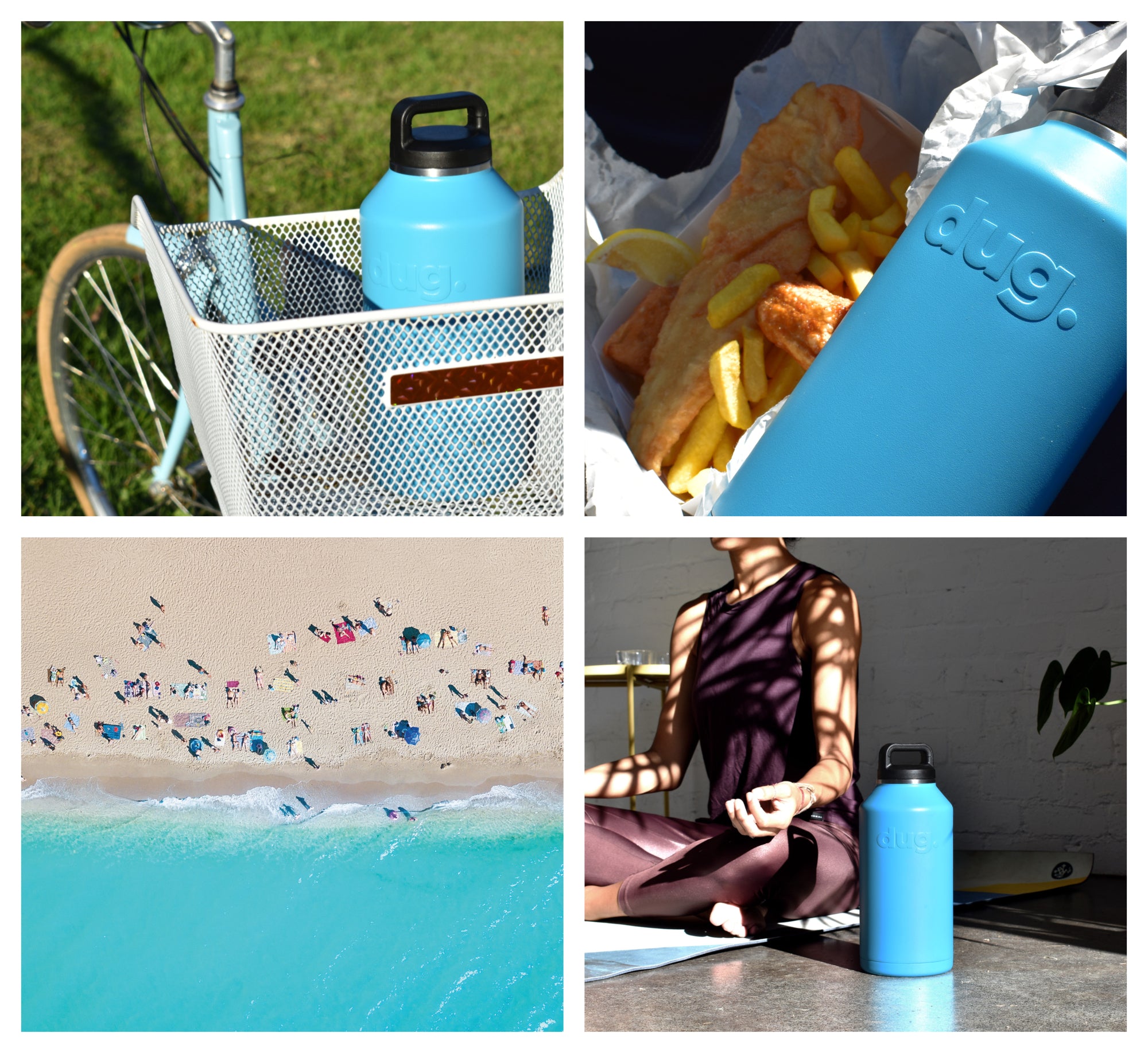2L Large Water Bottle with Handle - BPA Free, Leak Proof, Durable & Portable - Ideal for Gym, Hiking, Travel & Outdoor Activities (Blue)