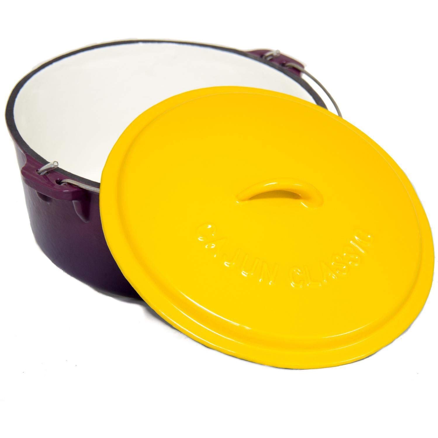 12-Quart Enameled Cast Iron Dutch Oven with Lid - Purple & Gold (GL10489PG) - Perfect for Braising, Stewing & Baking - Ideal for Family Dinners & Outdoor Cooking