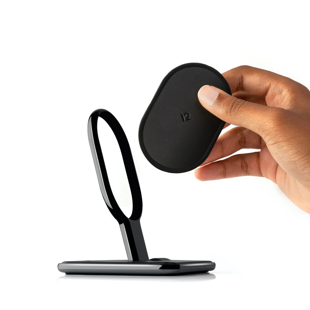 Twelve South HiRise Wireless Charging Stand for iPhone & AirPods - Fast Qi Charger for Desk, Nightstand & Office Use