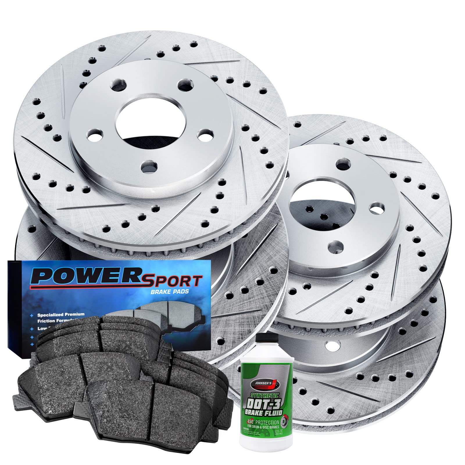 BRAKELABS POWERSPORT Rear Brake Pads and Rotors Kit - Ceramic Brake Pads & Rotors Set BLCC.68002.02 for Motorcycles, ATVs & Powersports Vehicles - High Performance Braking System for Off-Road & Street Riding