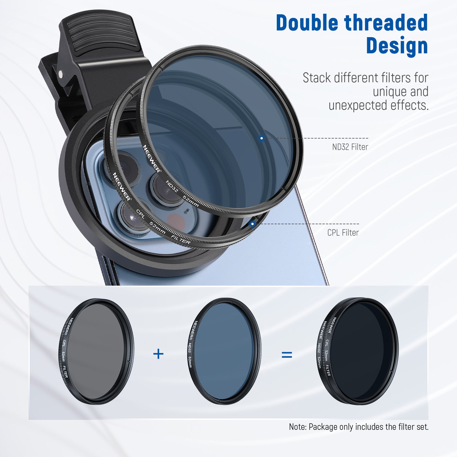 NEEWER Clip-On Camera Lens Filters Kit for iPhone, Android Smartphones & DSLR Cameras - Enhance Photos & Videos for Social Media, Vlogging, and Professional Photography