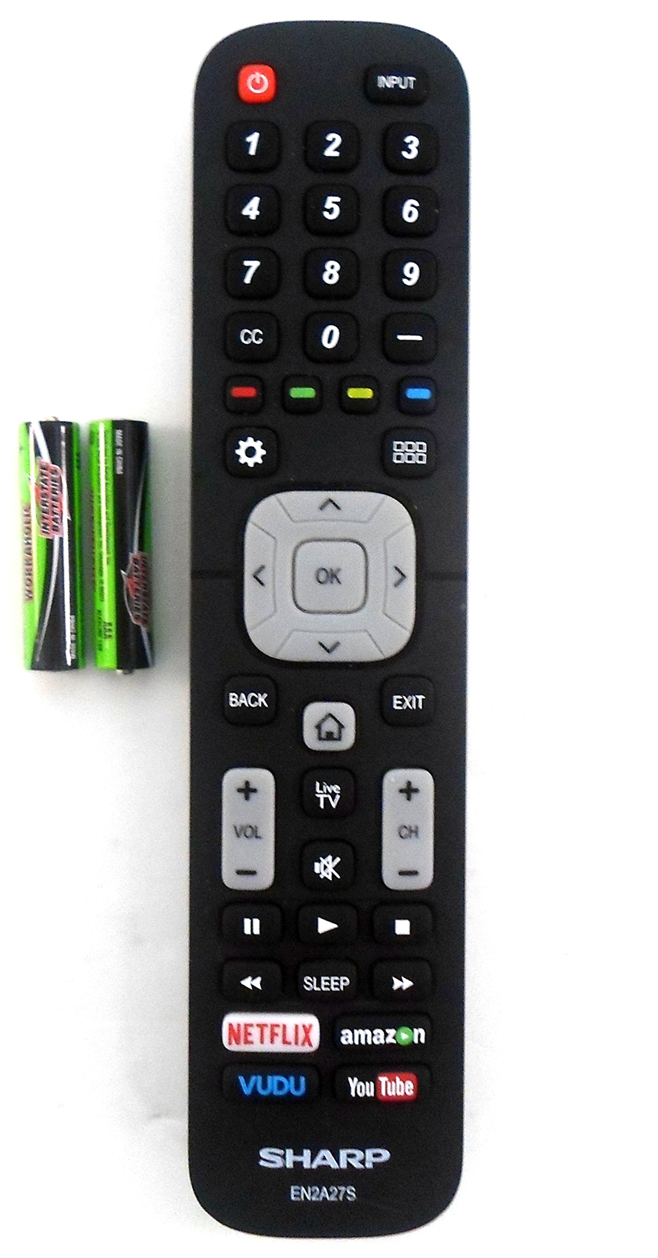 Sharp EN2A27S Universal TV Remote Control - Compatible with Sharp TVs, Easy Setup, Replacement for Original Remote - Perfect for Home Entertainment & Smart TV Use