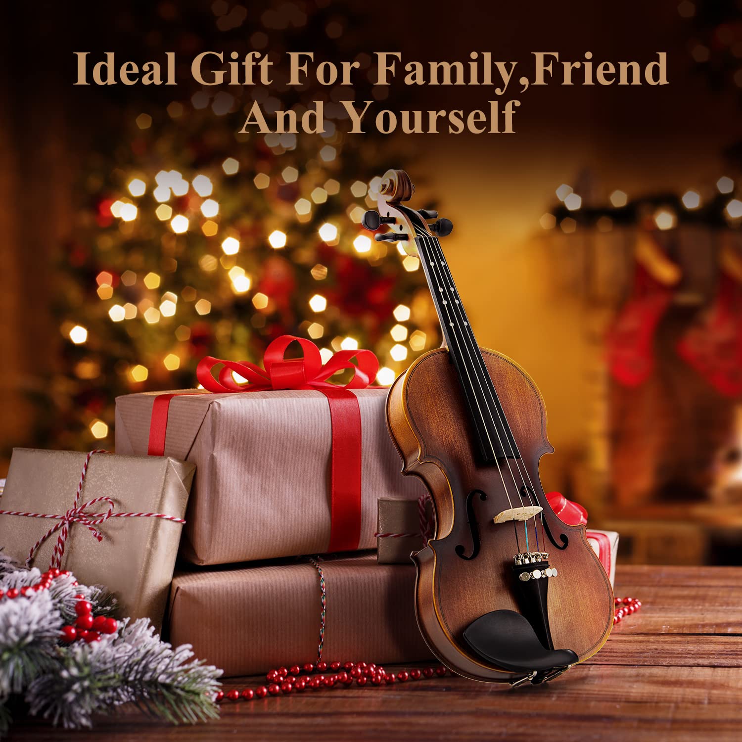 **Eastar EVA-3 3/4 Size Matte Violin Set for Beginners – Includes Hard Case, Rosin, Shoulder Rest, Bow & Extra Strings (Fingerboard Imprinted Guide) – Perfect for Students, Practice & Performances**