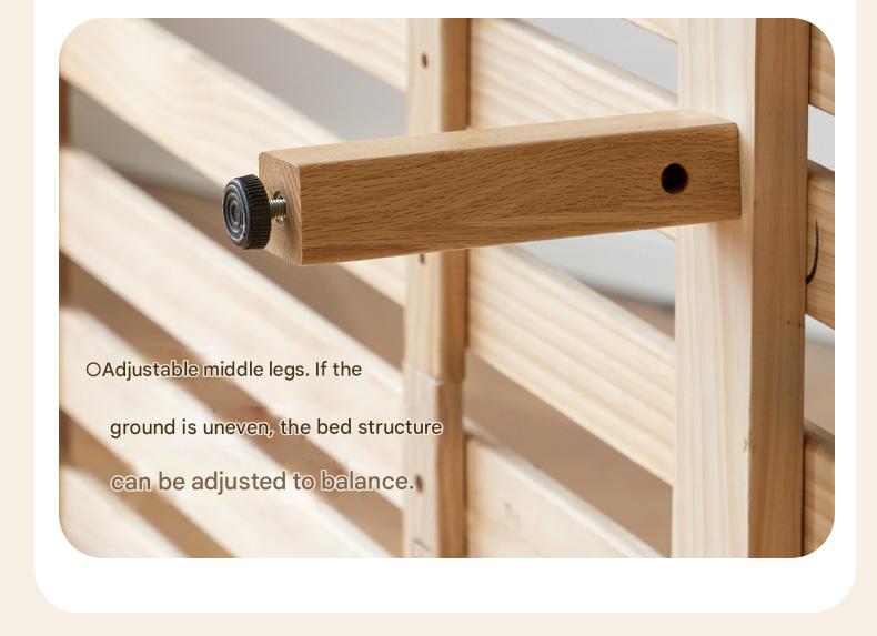 Premium Oak Solid Wood Lamb Fleece Soft Suspension Cream Bed - Cozy & Supportive Sleeping Solution for Modern Bedrooms, Guest Rooms & Nursery Decor