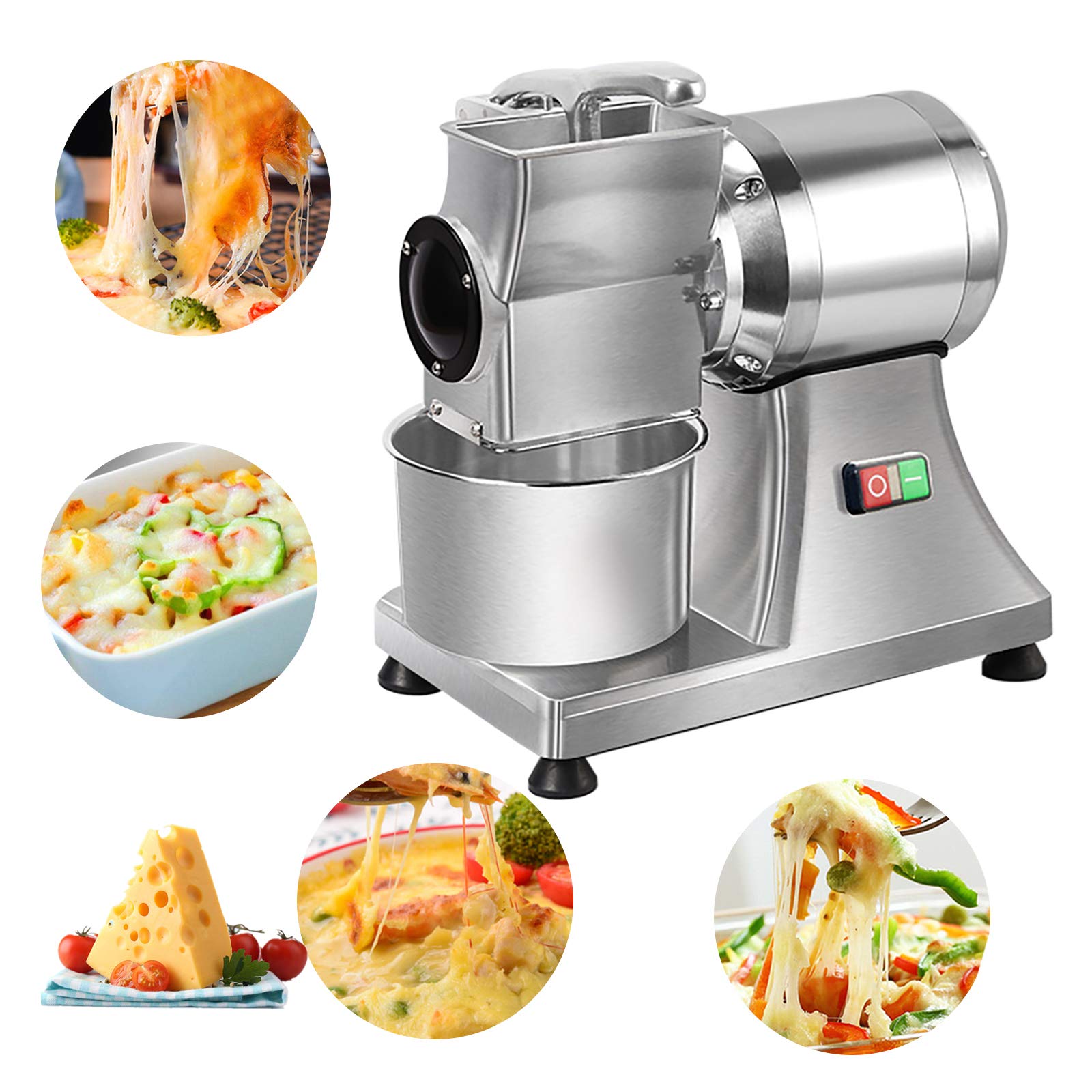 Commercial Electric Cheese Grater - Large Stainless Steel Cheese Grinder Machine for Cheese, Butter & Bread Crumbs | Perfect for Restaurants, Catering & Home Kitchen Use