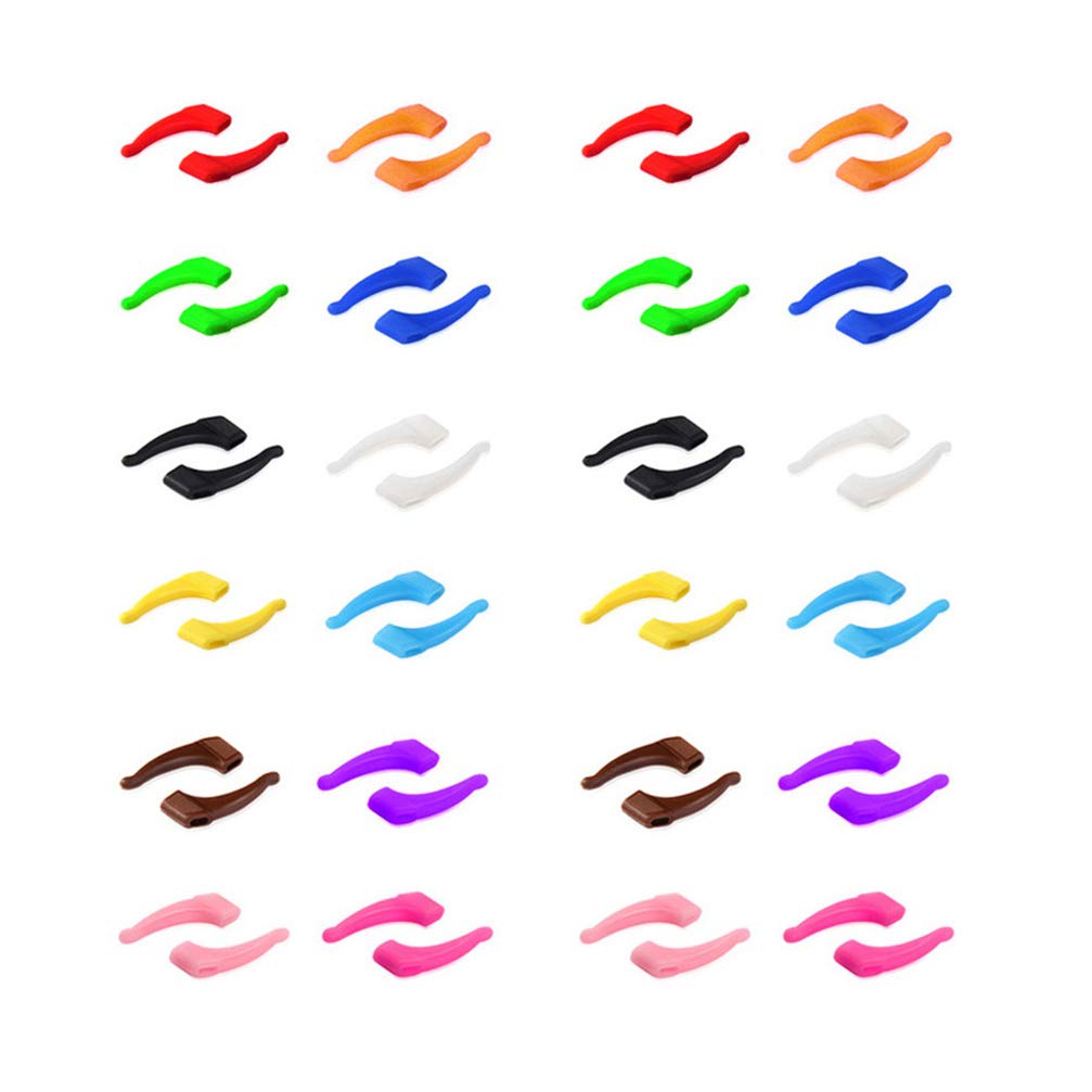 Artibetter 24 Pairs Silicone Glasses Grips - Non-Slip Eyeglass Ear Hooks & Nose Pads for Comfortable Wear - Perfect for Reading, Driving, Sports & Daily Use