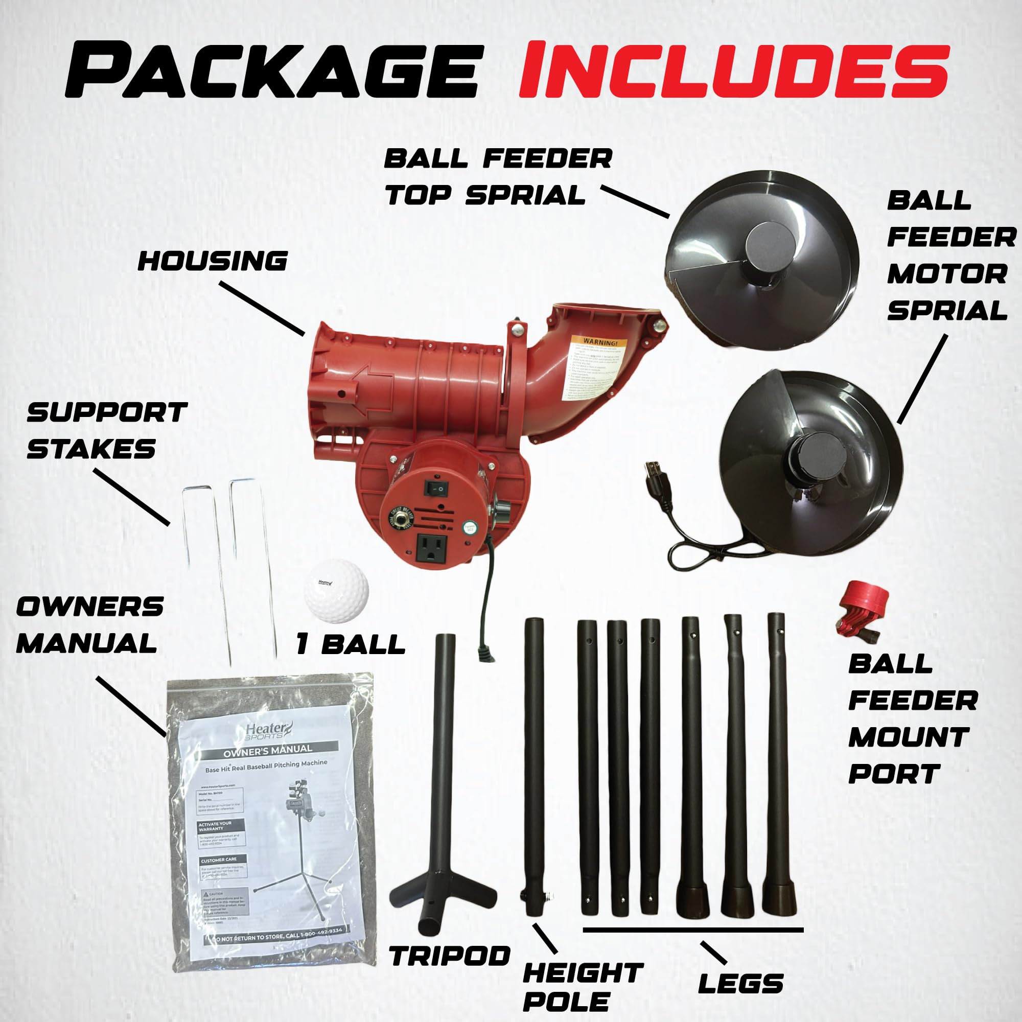 Heater Sports Slider Lite 360 Baseball Pitching Machine with Auto Ball Feeder - 360° Precision Training Equipment for Youth & Adults | Perfect for Backyard Practice, Team Drills & Baseball Skill Development