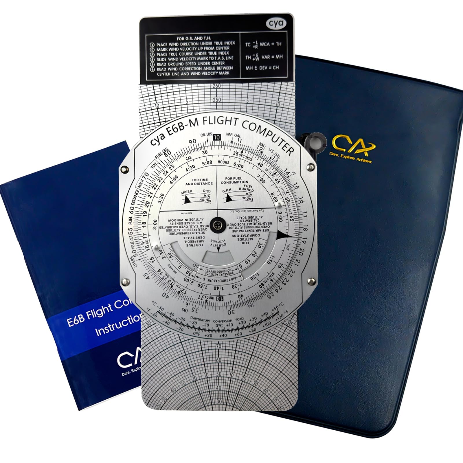 CYA E6B Metal Flight Computer - Professional Aviation Pilot Calculator for Flight Training & Navigation | Perfect for Student Pilots & Standard Flying Practice