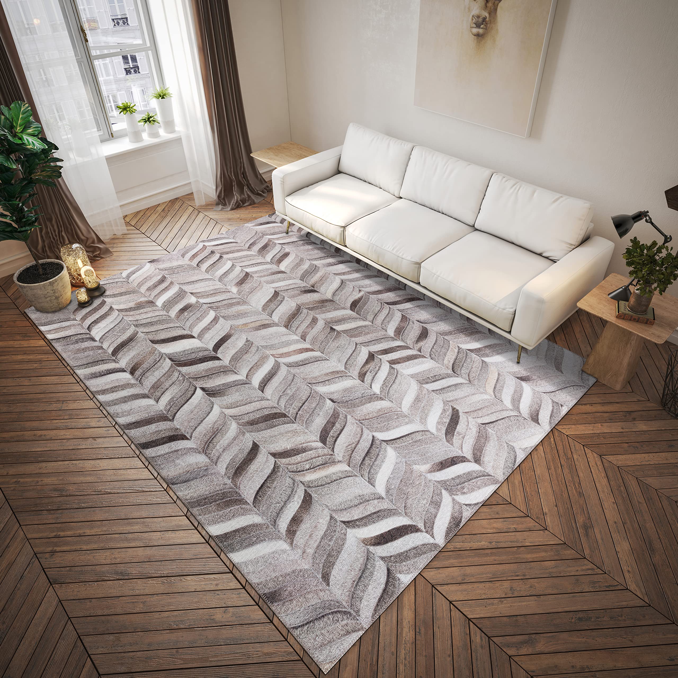 Addison Rugs Laredo ALR41 Gray 9' x 12' Indoor Outdoor Area Rug - Machine Washable, Non-Shedding, Easy Clean - Perfect for Bedroom, Living Room, Dining Room, Kitchen, Patio & Entryway Decor