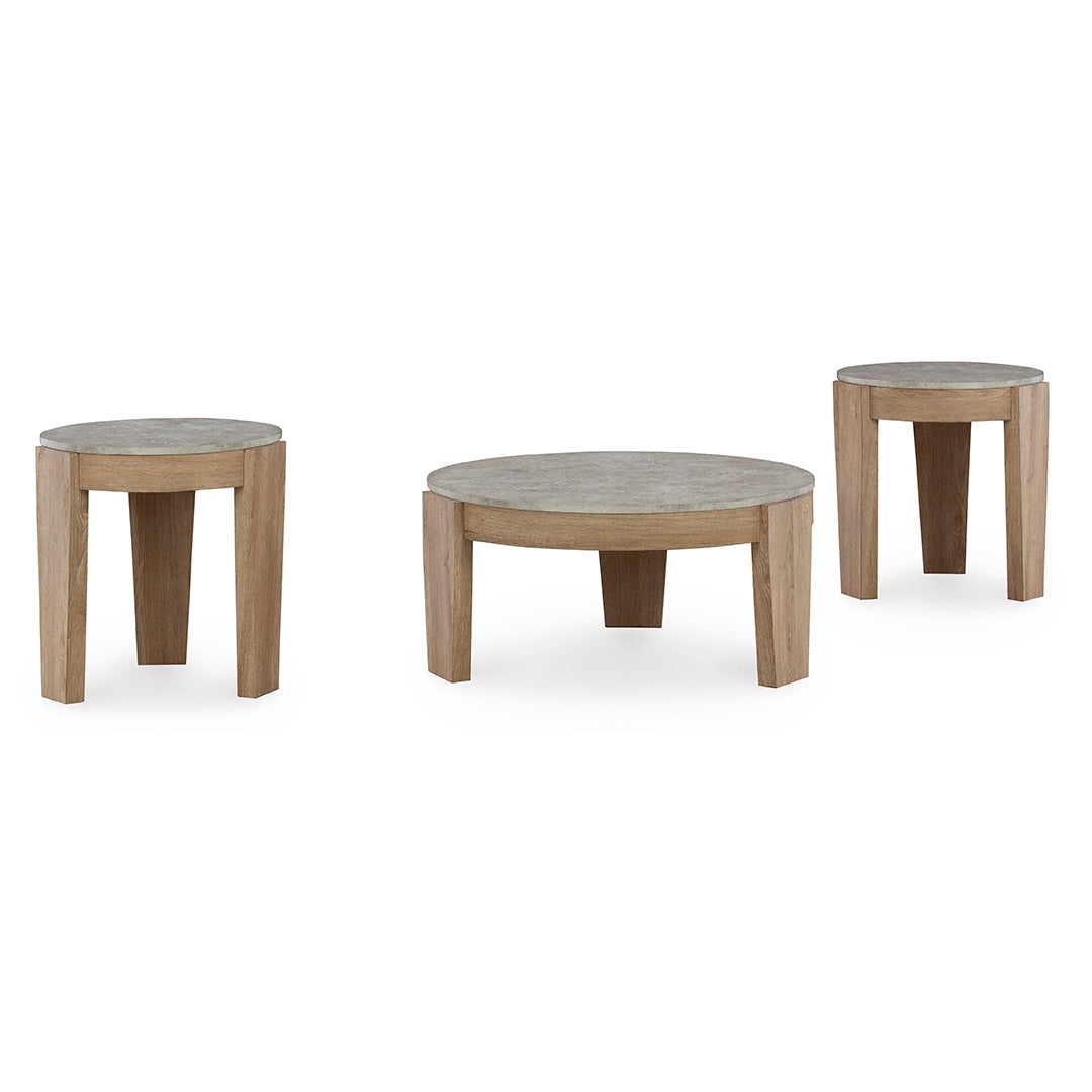 Guystone Table Trio Set - 3-Piece Modern Stone Coffee Table Decor for Living Room, Home & Office - Perfect for Centerpieces, Books, Plants & Display Items