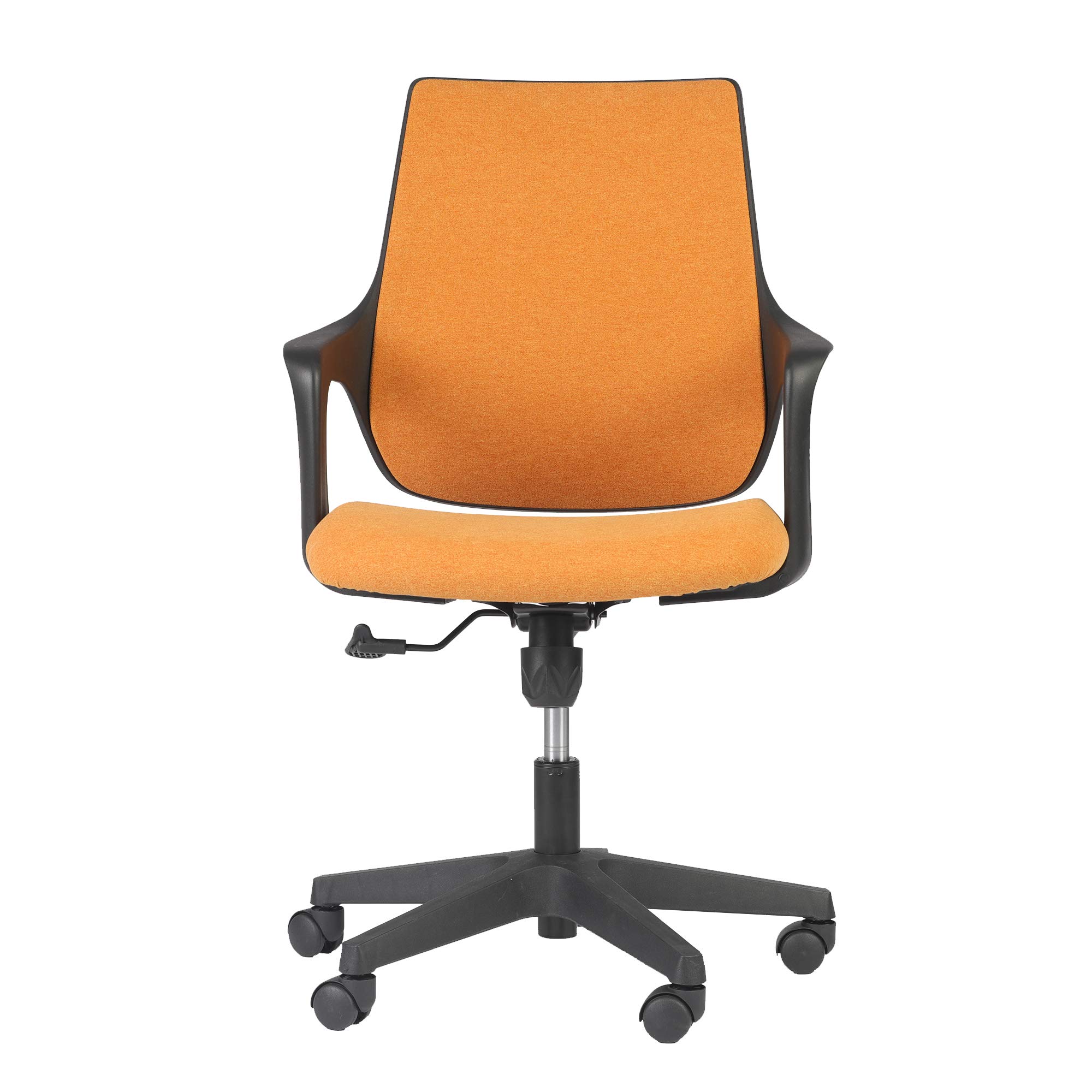 Ergonomic Mid Back Office Chair - Adjustable Height, Swivel & Cuddle Back Design with Padded Seat for Home Office (Orange) - Perfect for Long Work Hours & Gaming Sessions