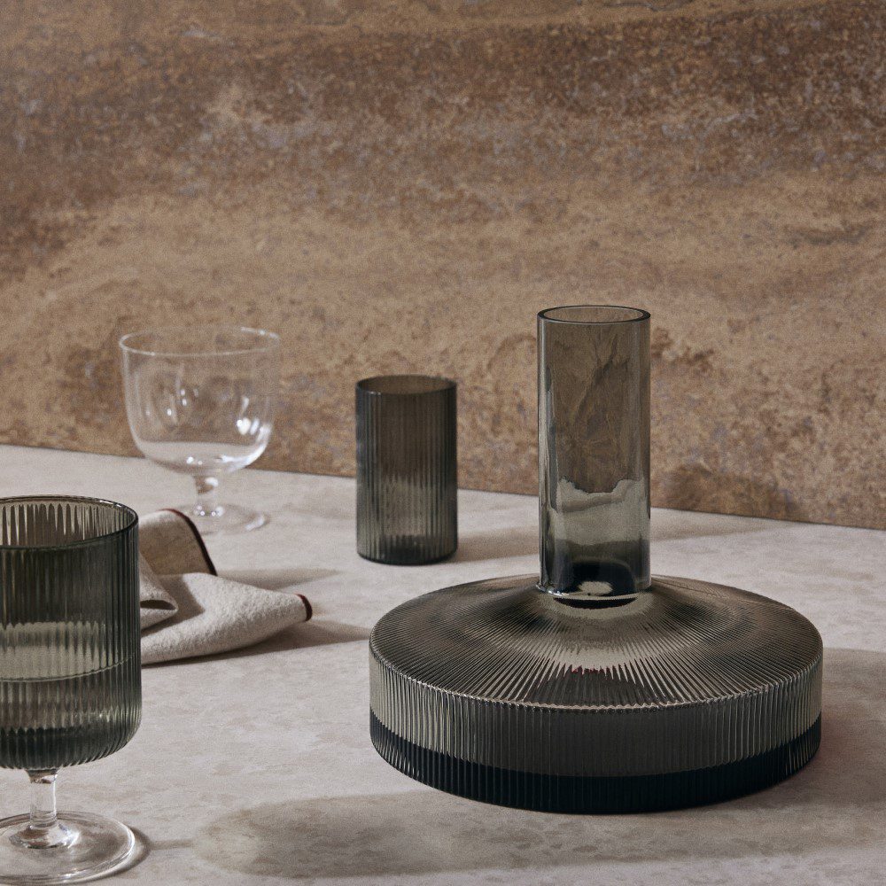 FERM LIVING Host Water Glasses - Set of 2 Clear Glass Tumblers for Home, Restaurant & Party Use