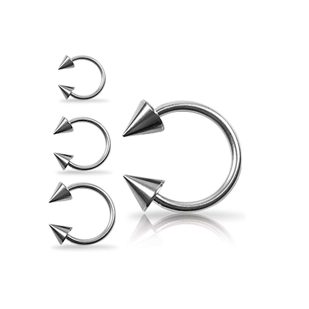 Premium 23 Titanium Horseshoe Jewelry with Spikes - Perfect for Body Piercing & Punk Fashion