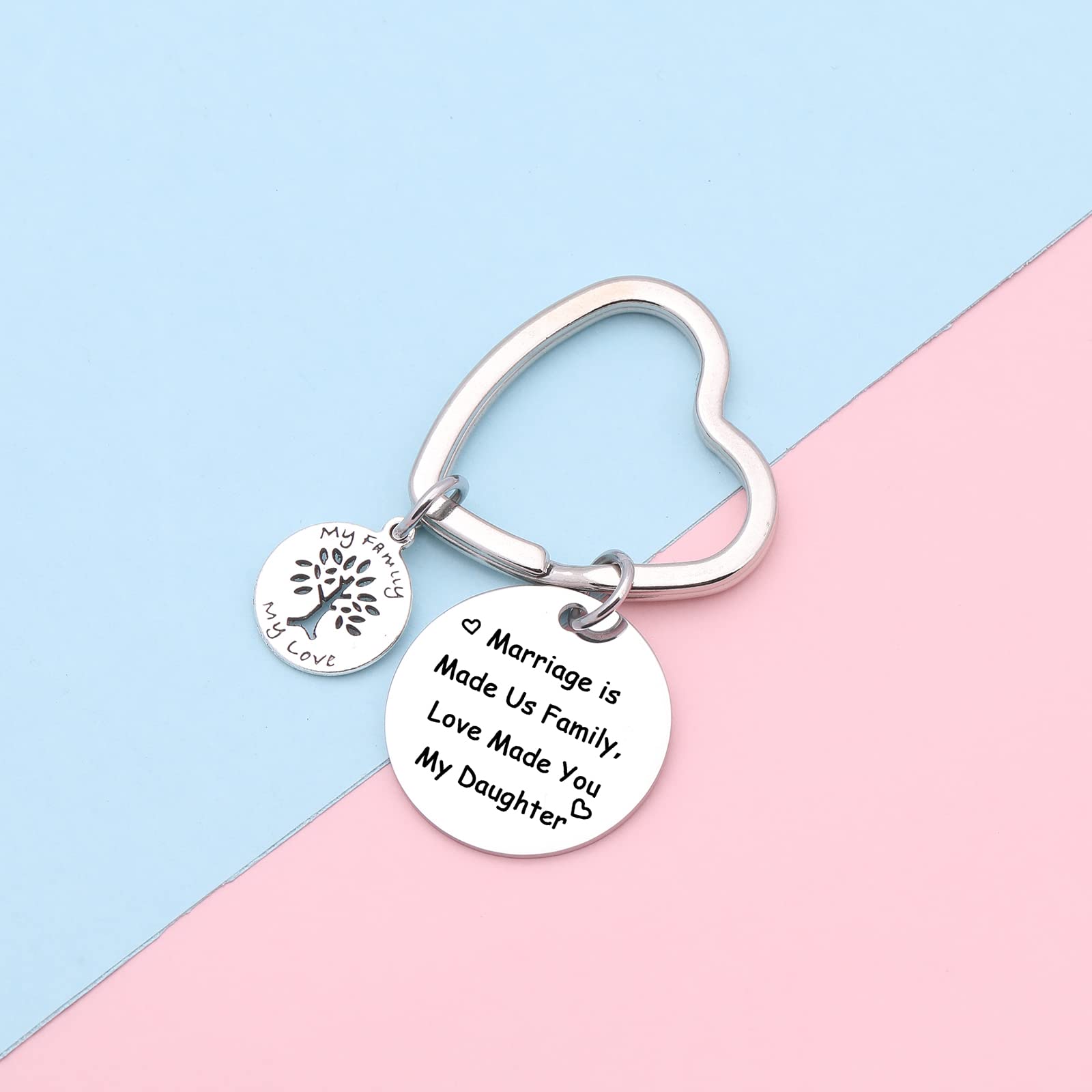 7RVZM Daughter-in-Law Birthday Gift - Sterling Silver Jewelry Keychain for Stepdaughter | Thoughtful Appreciation Present for Daughter-in-Law | Perfect for Birthdays, Holidays & Special Occasions