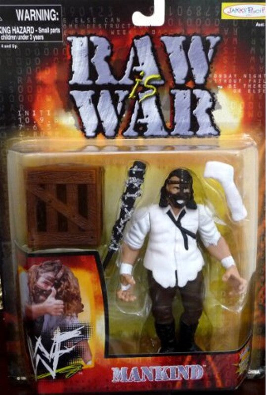 1999 WWF Jakks Pacific Raw Is War Mankind Action Figure - Collectible Wrestling Toy for Fans & Nostalgic Gift for Wrestling Enthusiasts - Perfect for Display, Play, and WWE Memorabilia Collections
