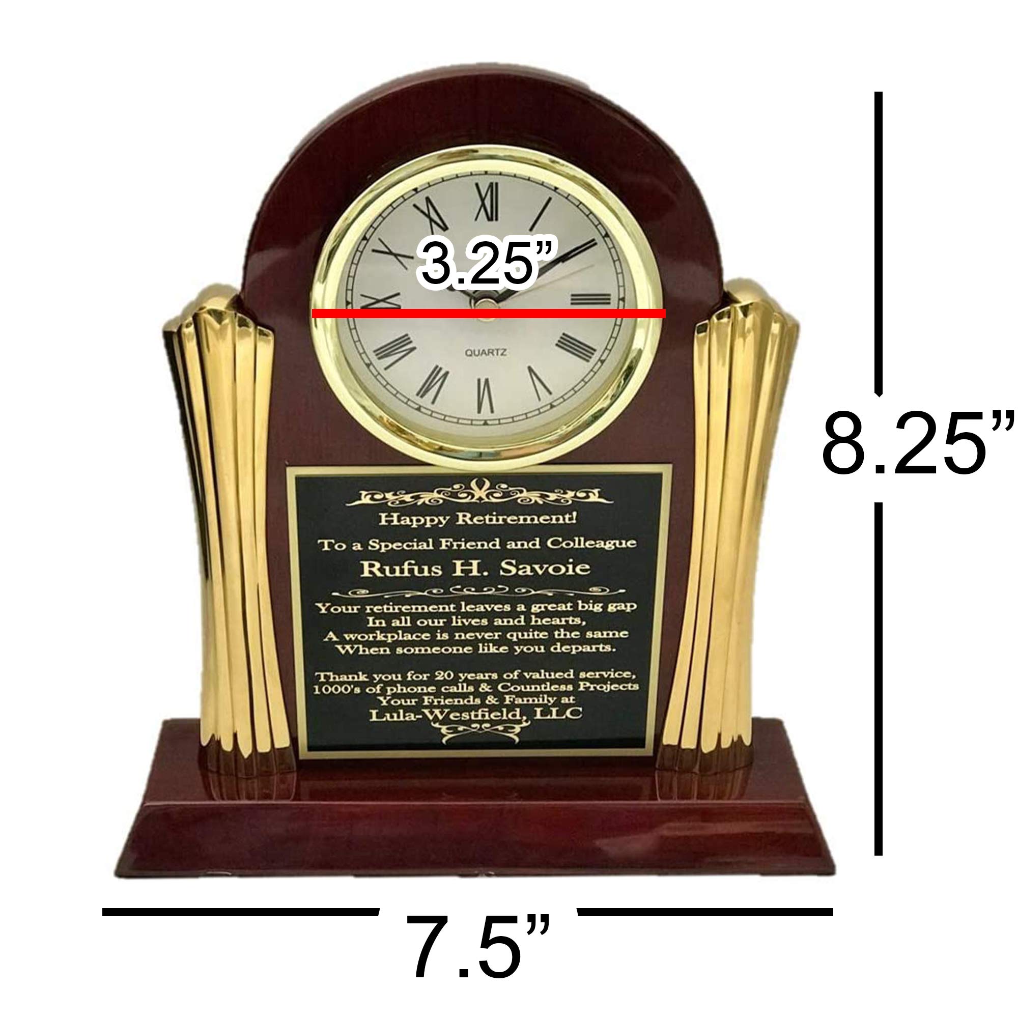 Personalized Retirement Clock Gift - Engraved Achievement Award for Graduation, Customer Service, Police, Firefighters & Medical School - Perfect for Office, Home & Corporate Recognition Ceremonies