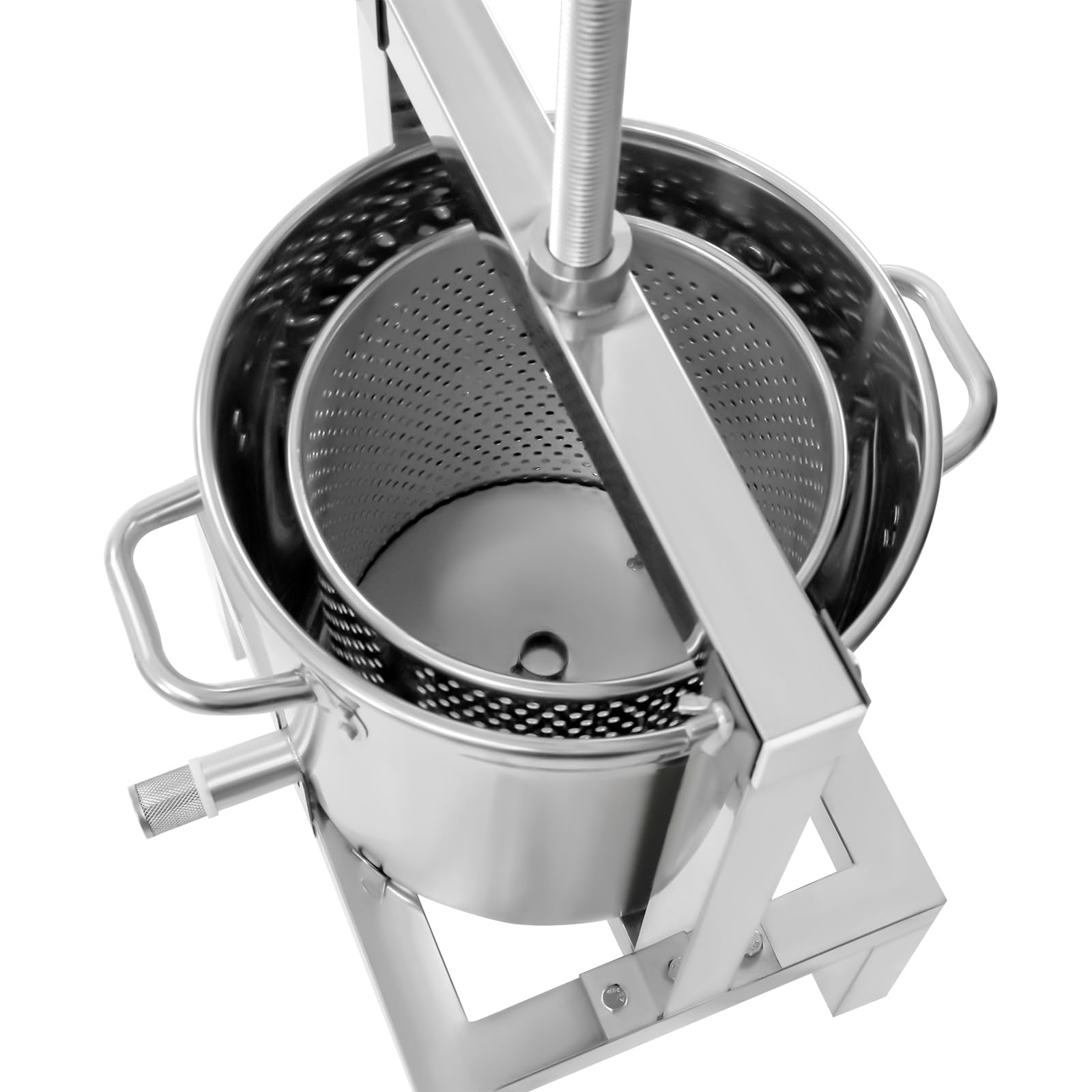 2.6 Gallon Stainless Steel Fruit Wine Press - Heavy Duty Manual Grape Crusher & Juice Extractor for Wine, Cider, Honey, Vegetables | Perfect for Home Brewing, Winemaking & Organic Juice Extraction