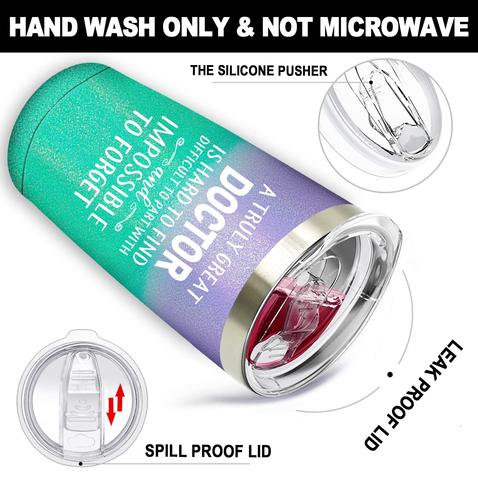 20oz Insulated Tumbler for Women Doctors - Perfect Doctor Appreciation Gift for Graduation, Doctors Day & Medical Professionals - Keeps Drinks Hot/Cold - Ideal for Hospital Shifts, Clinics & Office Use
