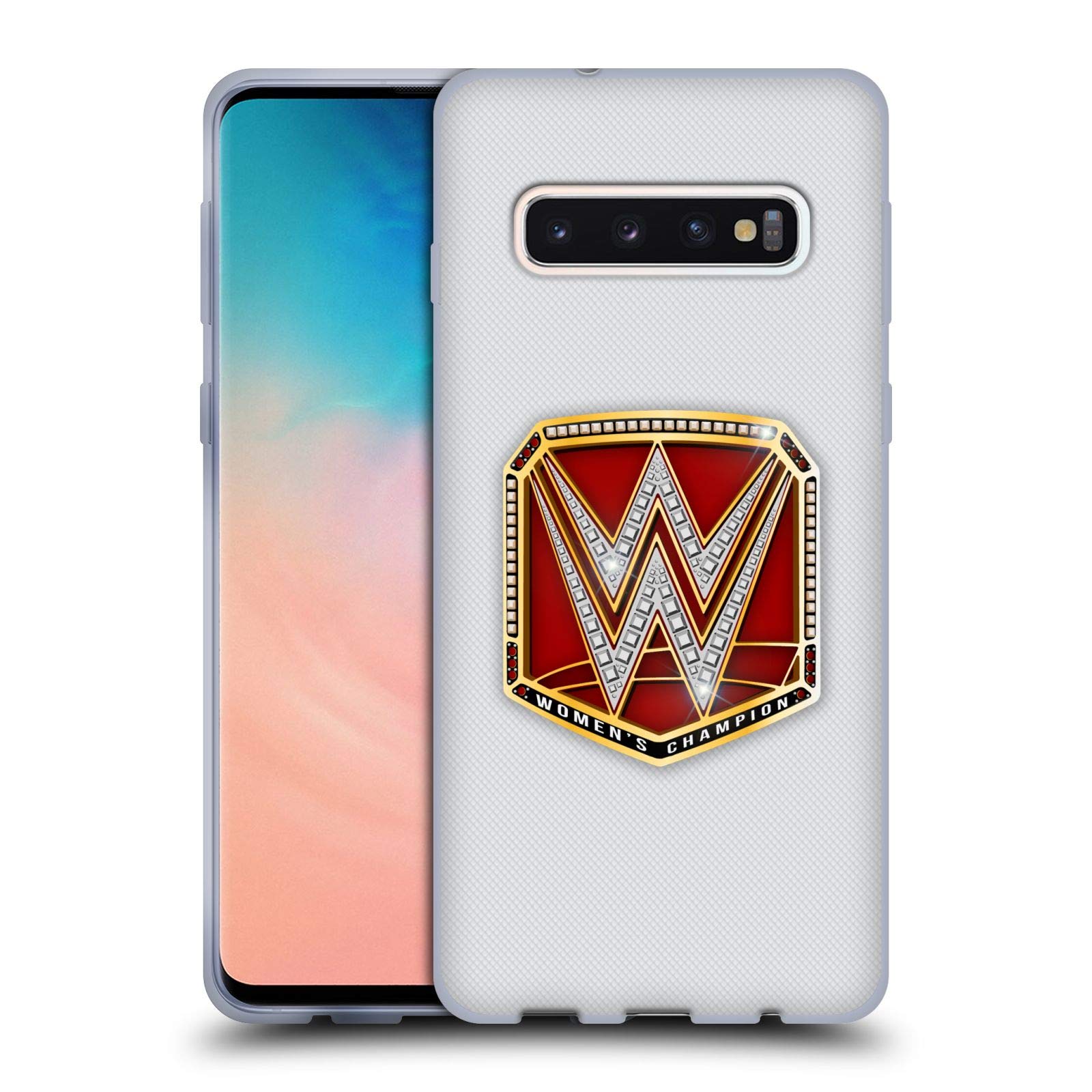 Head Case Designs WWE RAW Women's Champion Title Belt Soft Gel Phone Case for Samsung Galaxy S10 - Perfect for Wrestling Fans & Showcasing Your Style