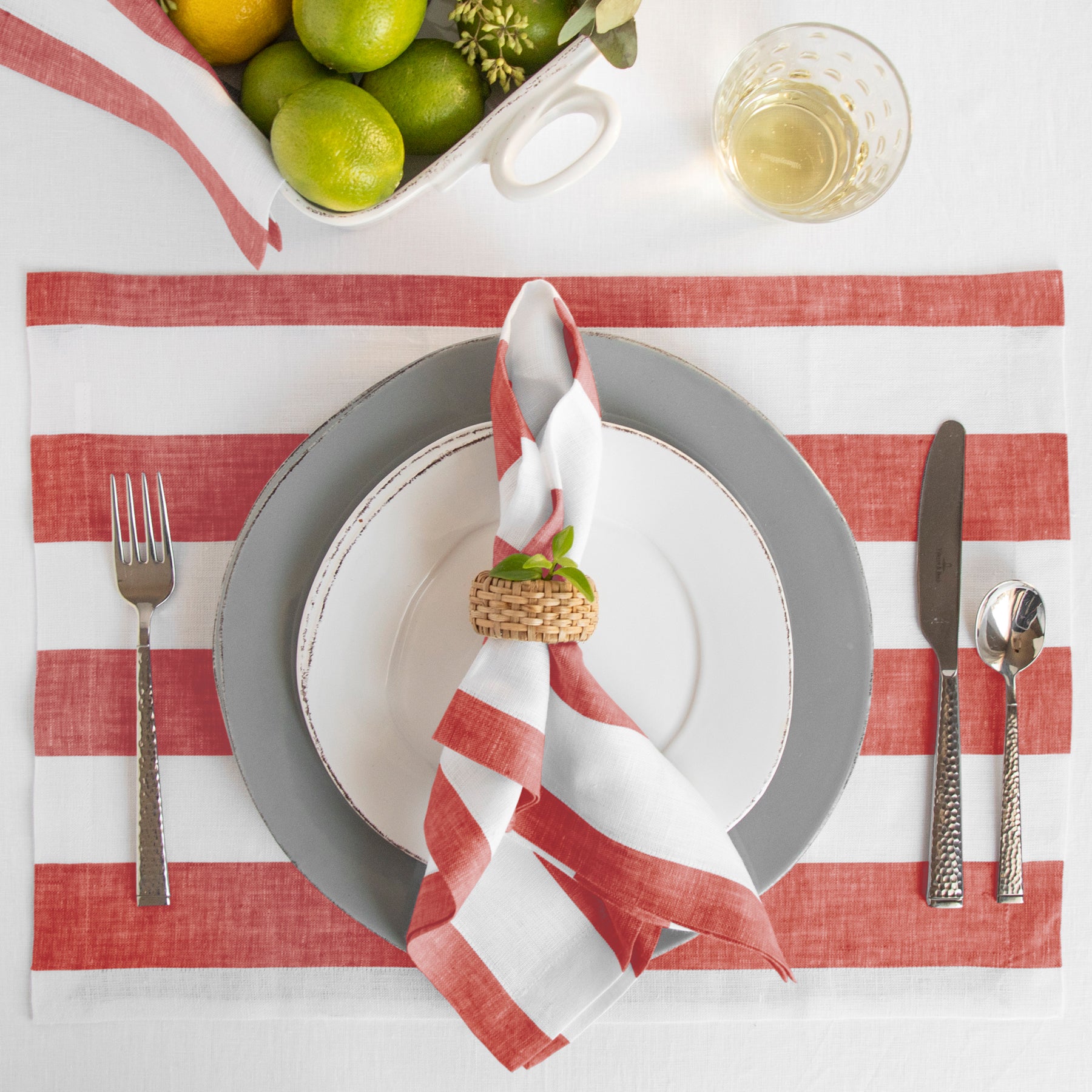 Premium Cabana Stripe Cotton Napkins Set of 12 - Soft & Absorbent for Beach Parties, Picnics & Outdoor Dining - Blue & White Striped Decorative Table Linens