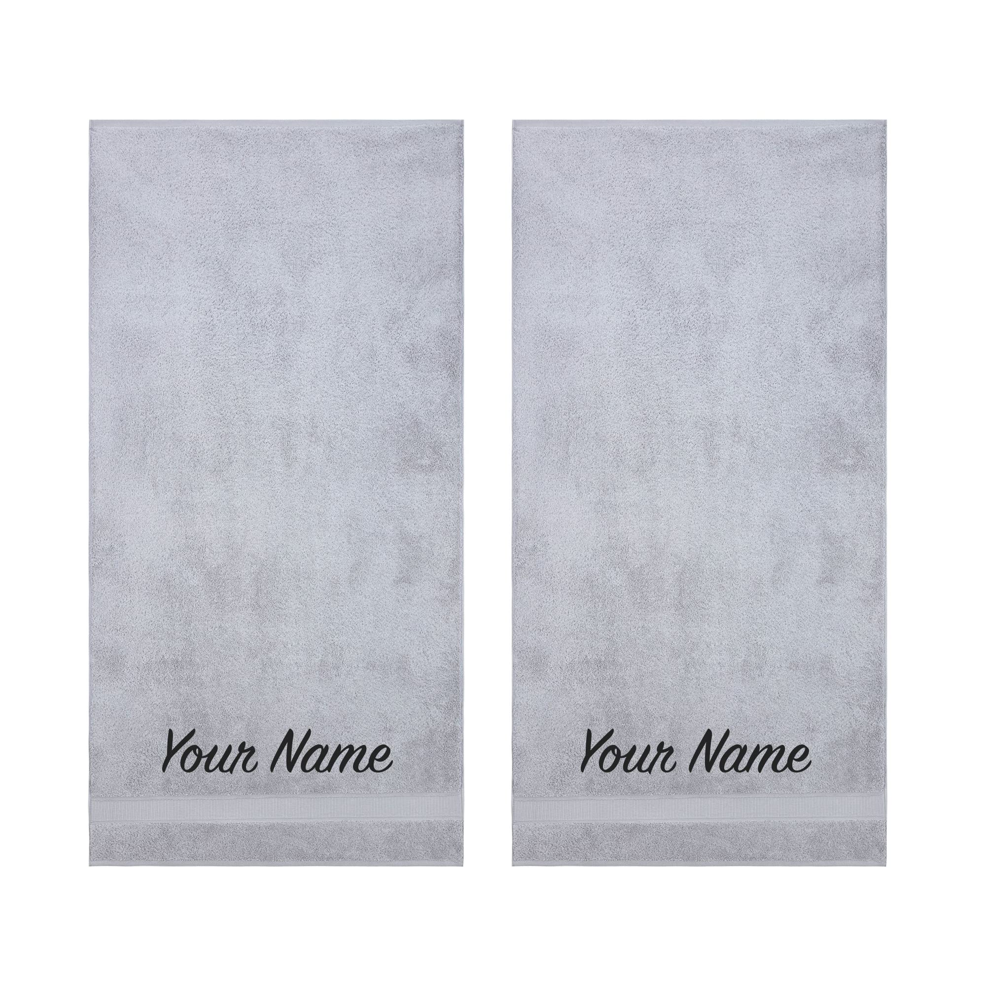 Premium 2-Piece Bath Towel Set - 100% Turkish Cotton, Super Soft & Highly Absorbent - Hotel & Spa Quality Personalized Towels (Light Grey) - Perfect for Luxury Bathrooms, Spa Days & Thoughtful Gifts