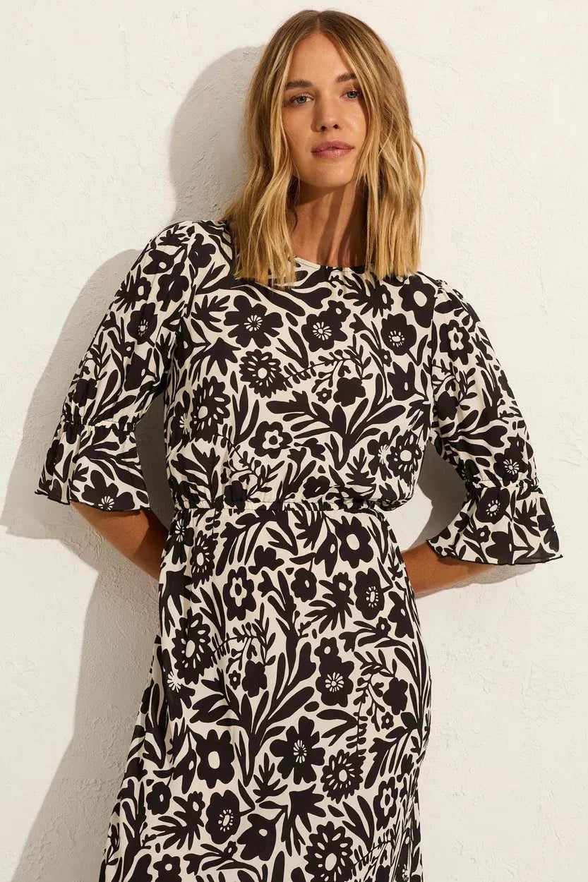 Elegant Black Floral Maxi Dress for Women - Summer Boho Beach Dress, Party & Evening Wear