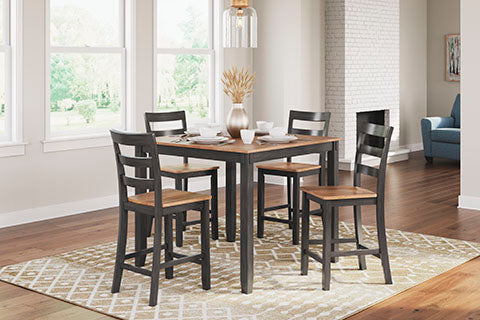 Gesthaven Brown Wooden Dining Table Set with 4 Chairs - D396 223 - Perfect for Small Spaces, Breakfast Nook, and Cozy Family Meals