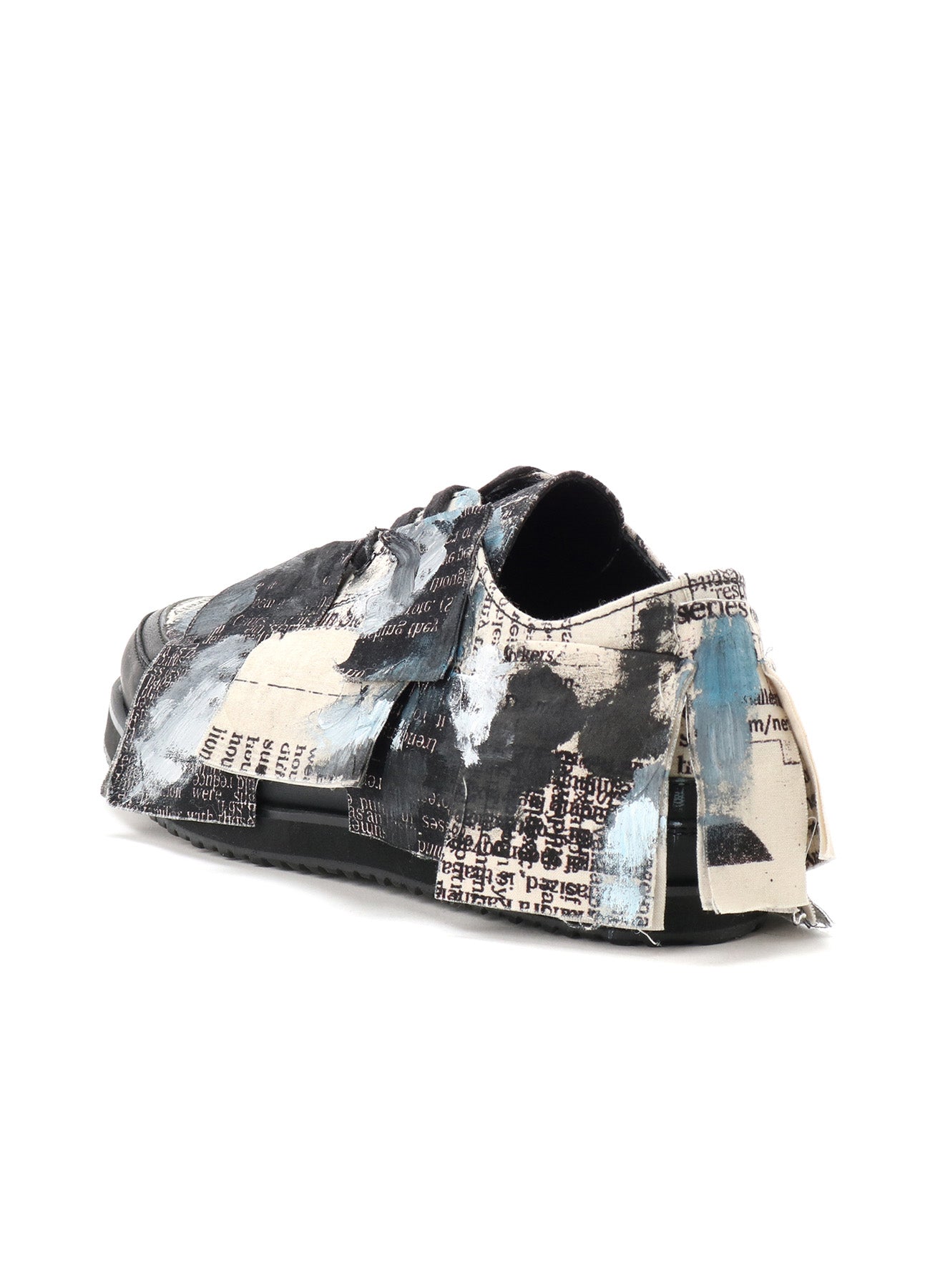 Cotton Newspaper Print Blue Paint Low Cut Sneakers - Casual Comfortable Shoes for Women, Perfect for Walking, Running & Daily Wear