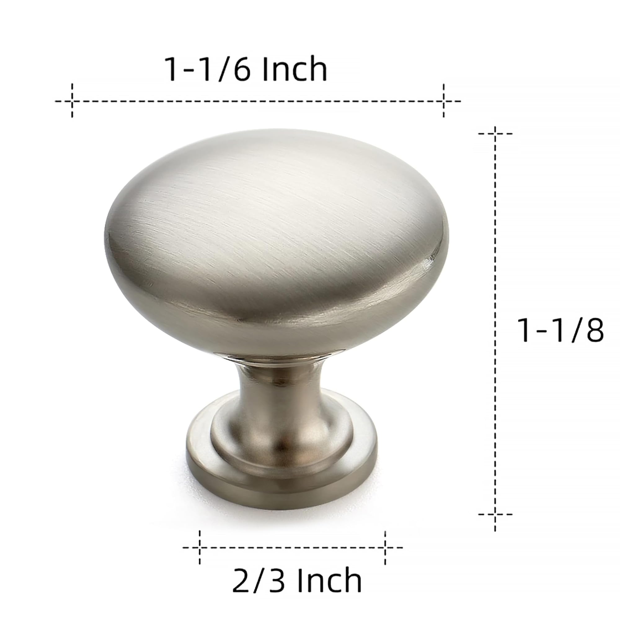 Ravinte 1 Pack Satin Nickel Cabinet Knobs - Brushed Nickel Drawer Pulls & Door Handles for Kitchen, Dresser, Cupboard - Durable Hardware for Home & Office Furniture Upgrade