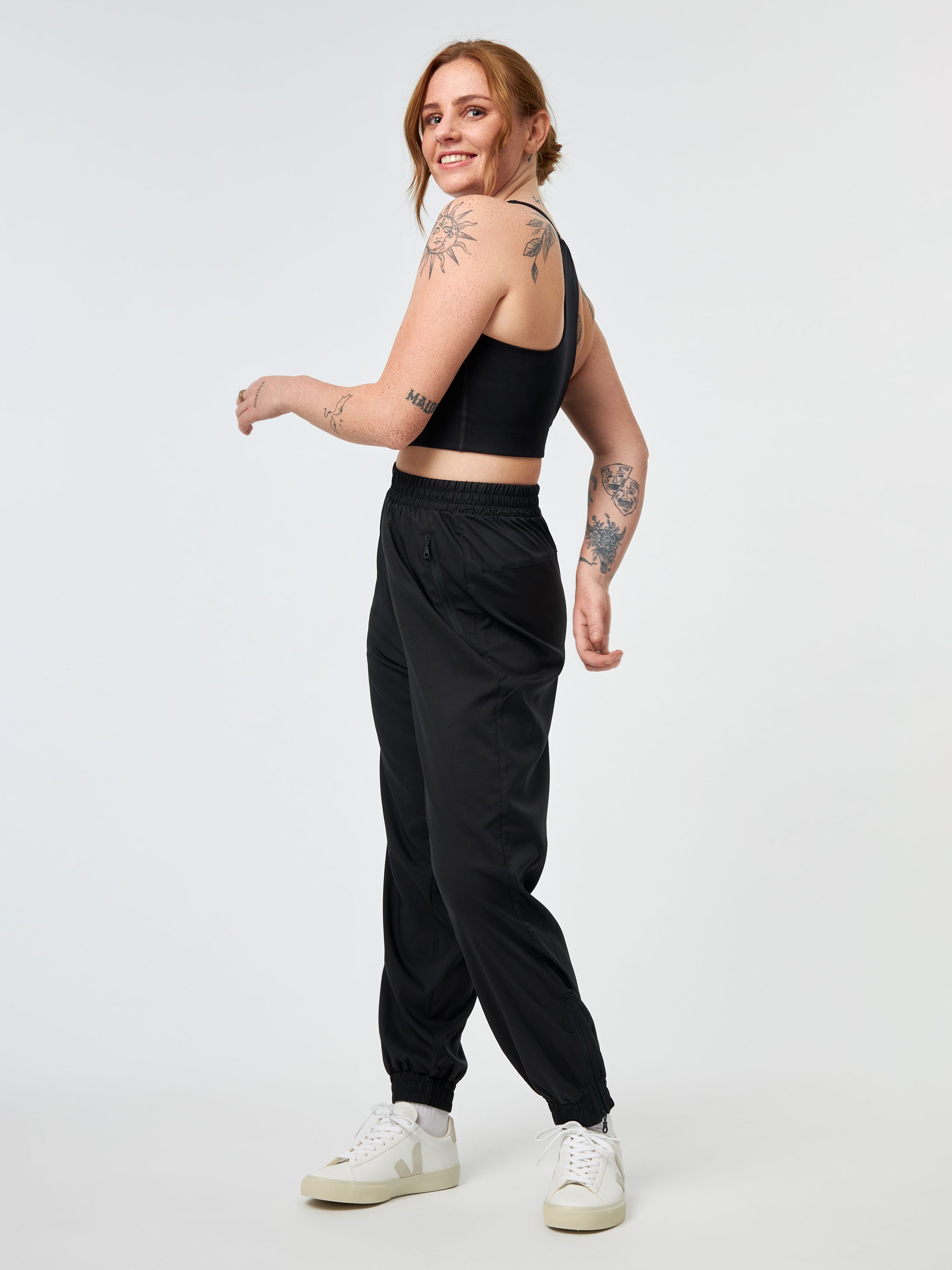 Girlfriend Collective Dylan Crop Bra - High Support Sports Bra for Women | Yoga, Running & Gym Workouts