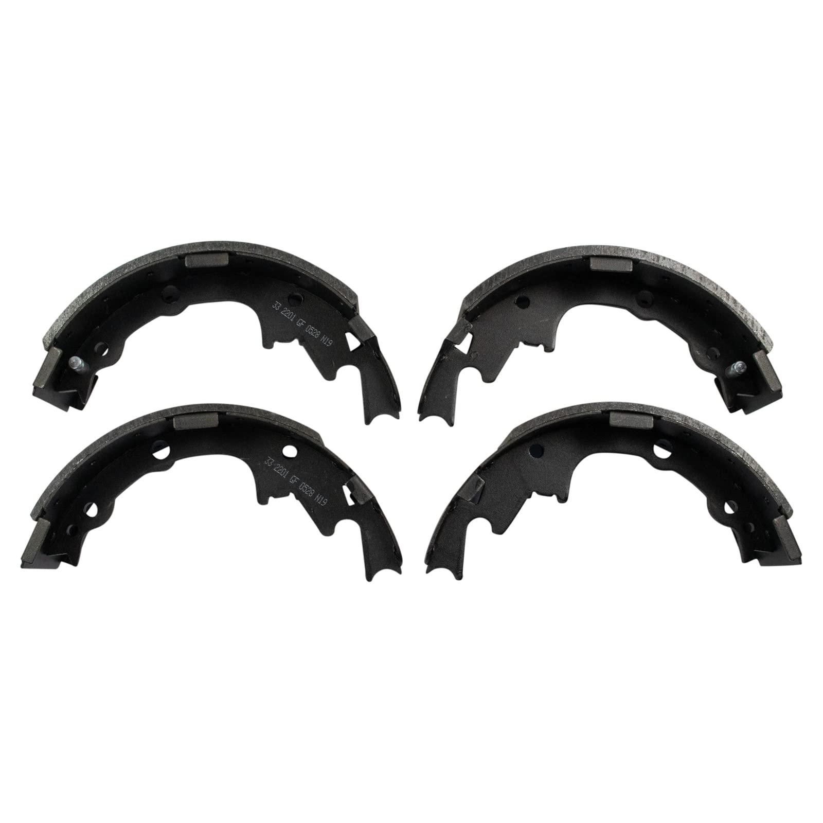 TRQ Rear Brake Shoes for 2001-2006 Jeep Wrangler TJ - High Performance Brake Pads for Off-Roading & Daily Driving