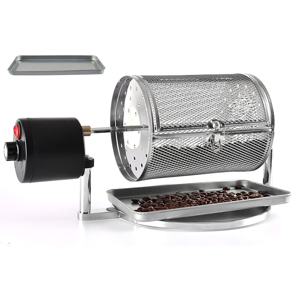 Premium Electric Coffee Roaster Machine - Stainless Steel Bean Roaster for Coffee, Nuts, Grains & Popcorn with Adjustable Rotation Speed - Perfect for Home Baristas & Coffee Enthusiasts