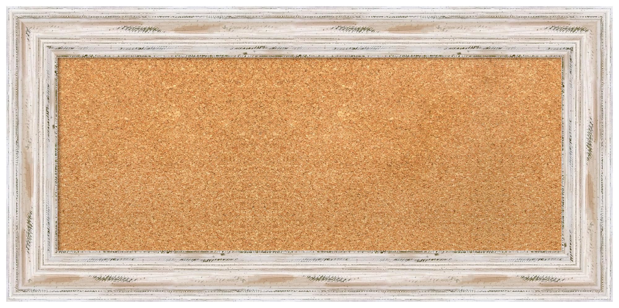 Amanti Art 17x35 Natural Cork Board with White Wood Frame - Vision Board, Office Decor & Home Organization Pinboard | Perfect for Displaying Photos, Notes & Inspirational Quotes in Home, Office or Cottage