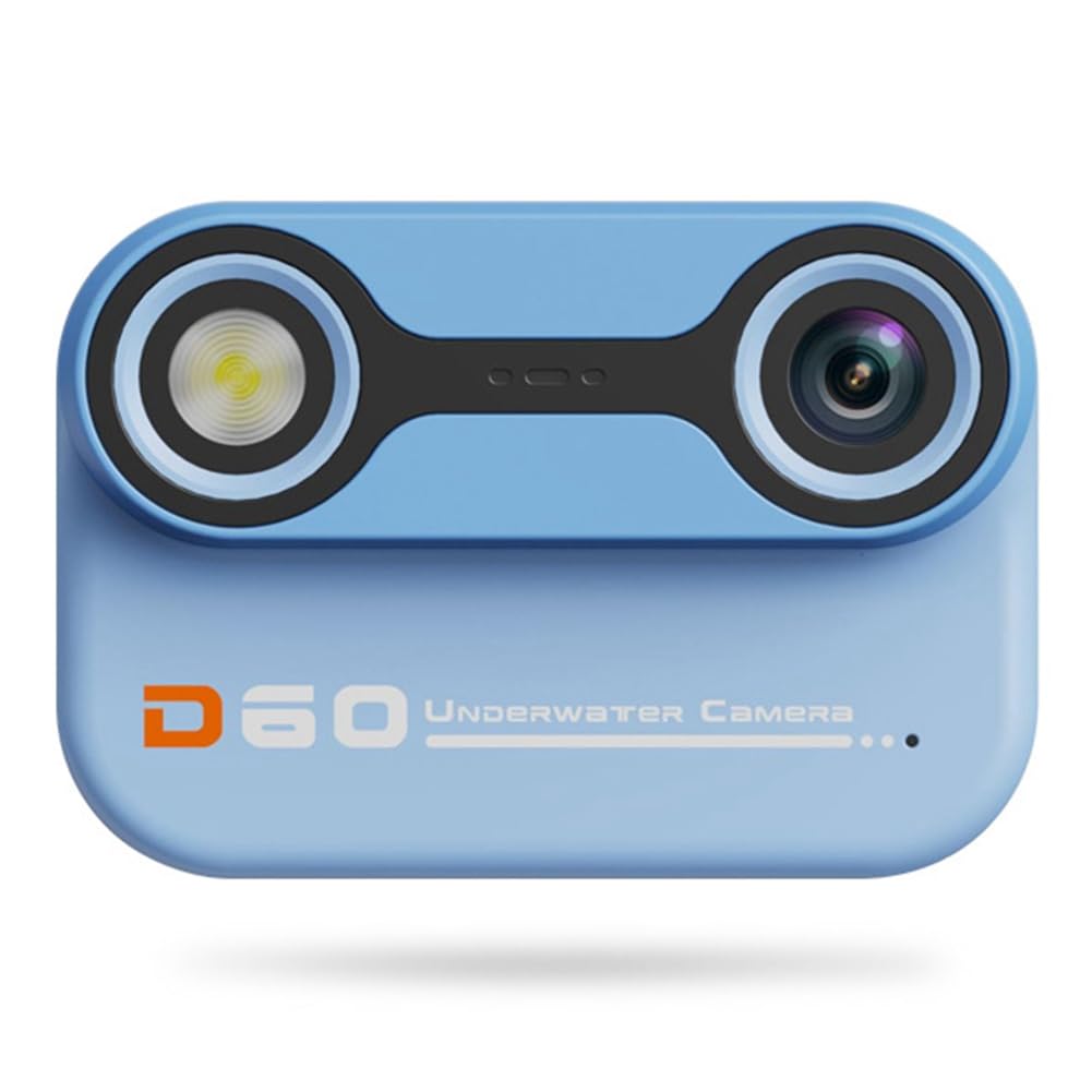 Pintoc Waterproof Kids Camera - 3M Underwater Dual Lens Action Camera for Swimming, Snorkeling & Outdoor Adventures (Blue) - Perfect for Beach Trips, Pool Parties & Family Vacations