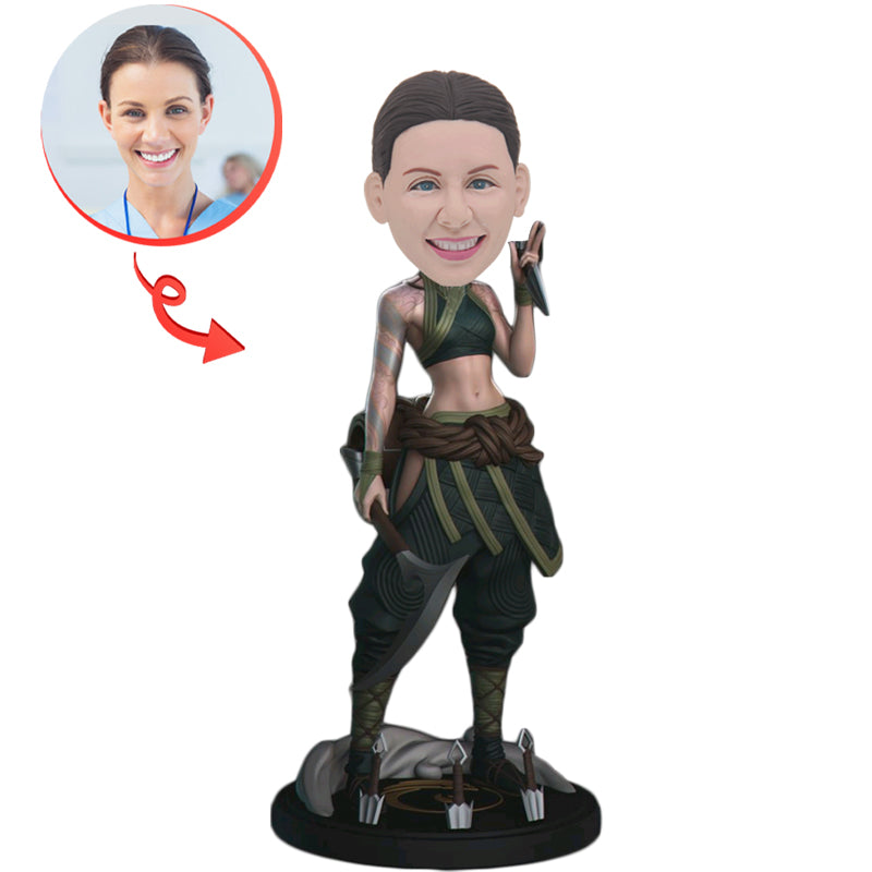 Custom League of Legends Akali Bobblehead - Hand-Painted Collectible Figure for Gamers & Fans - Perfect for Display, Gifts, and Gaming Room Decor