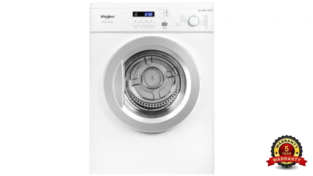 Whirlpool AWD712SOC 7kg Energy Efficient Air Vented Dryer - Perfect for Small Apartments & Laundry Rooms | Fast Drying & Space Saving Design
