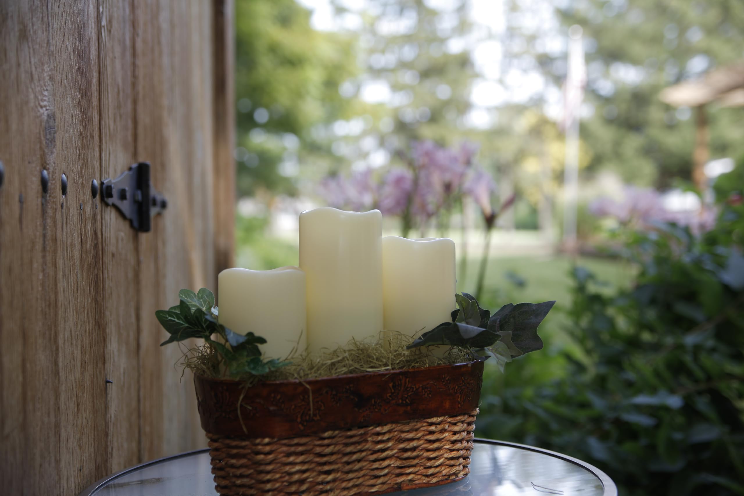 Realistic Flameless LED Candles with Flickering Flame Effect - Ivory Battery Operated Candles with 4/8 Hour Timer & Melted Wax Design (3