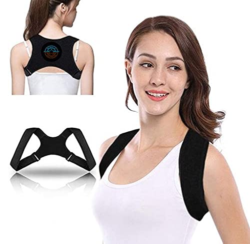 Nebula Voyager Adjustable Posture Corrector for Women & Men - Shoulder & Back Brace Support - Black One Size Fits All - Improve Sitting & Standing Posture for Office Work, Driving & Daily Activities