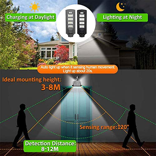 200W/400W/600W/800W Solar LED Security Light - Outdoor Motion Sensor Wall Lamp with PIR & Remote Control - Perfect for Garden, Pathway, Driveway and Backyard Lighting
