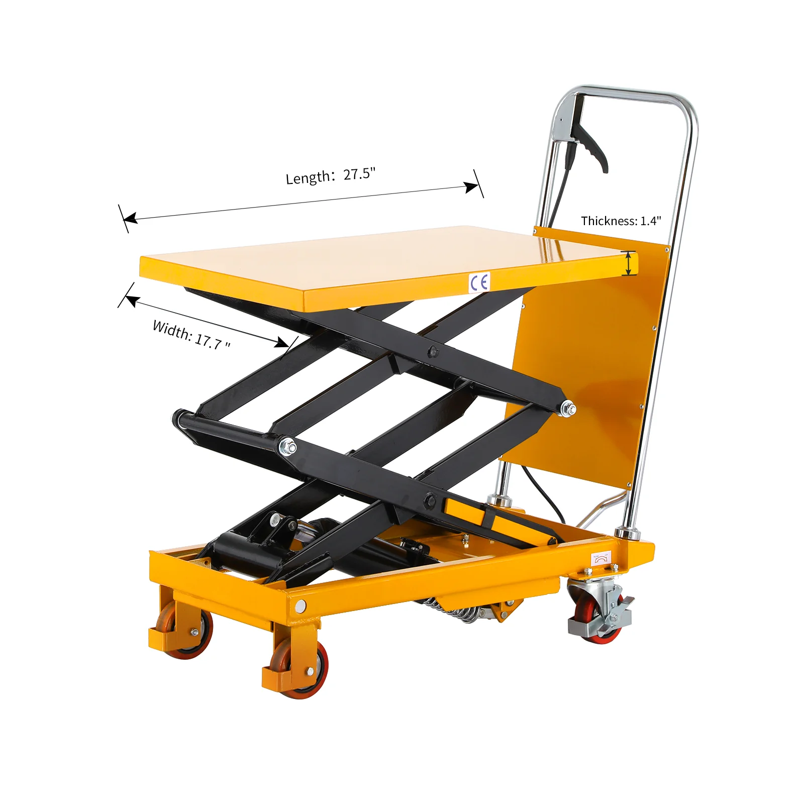 Apollolift A 2003 Heavy Duty Double Scissor Lift Table - 330 lbs Capacity, 43.3