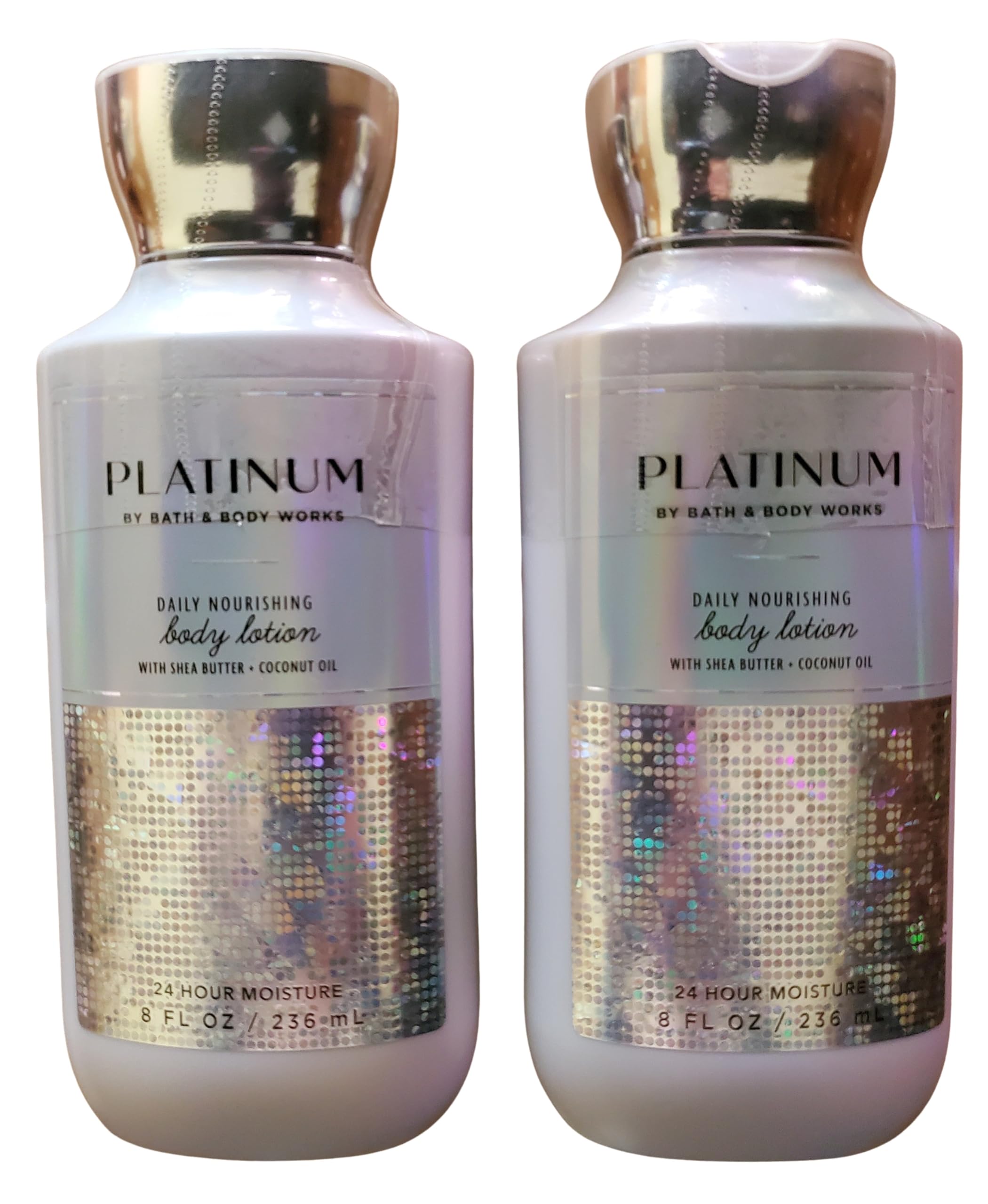 Bath & Body Works Platinum Body Lotion 8oz (Pack of 2) - Ultra Hydrating Moisturizer for Dry Skin | Perfect for Daily Use & Gift Giving