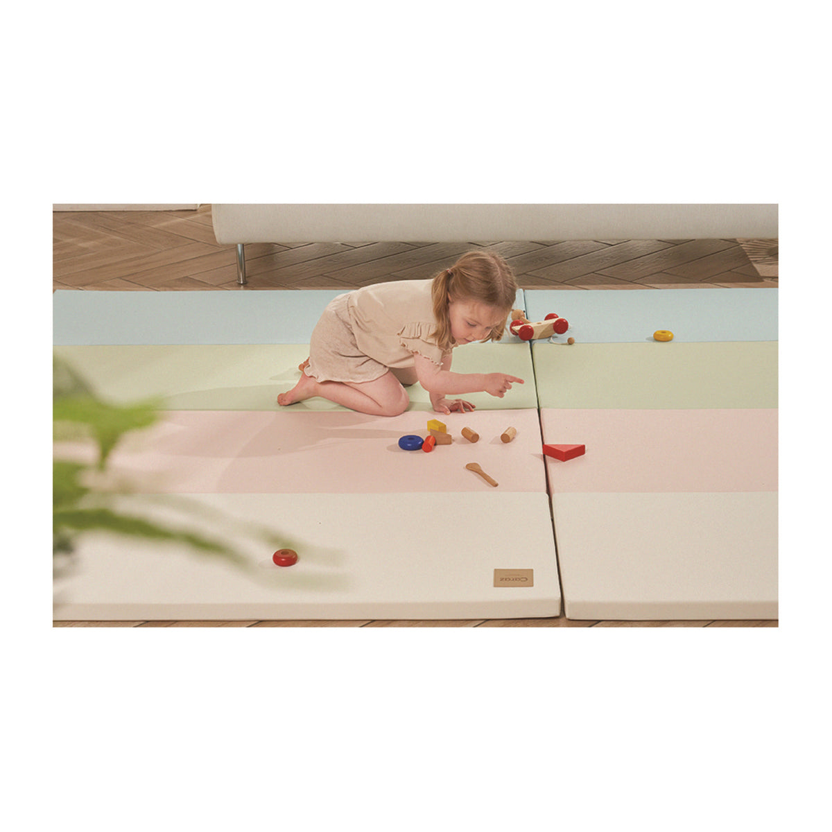 Caraz S4 Extra Thick Foldable Play Mat 200 x 100 x 4 cm - Non-Toxic Baby Crawling Mat for Nursery, Playroom & Daycare Floor Protection