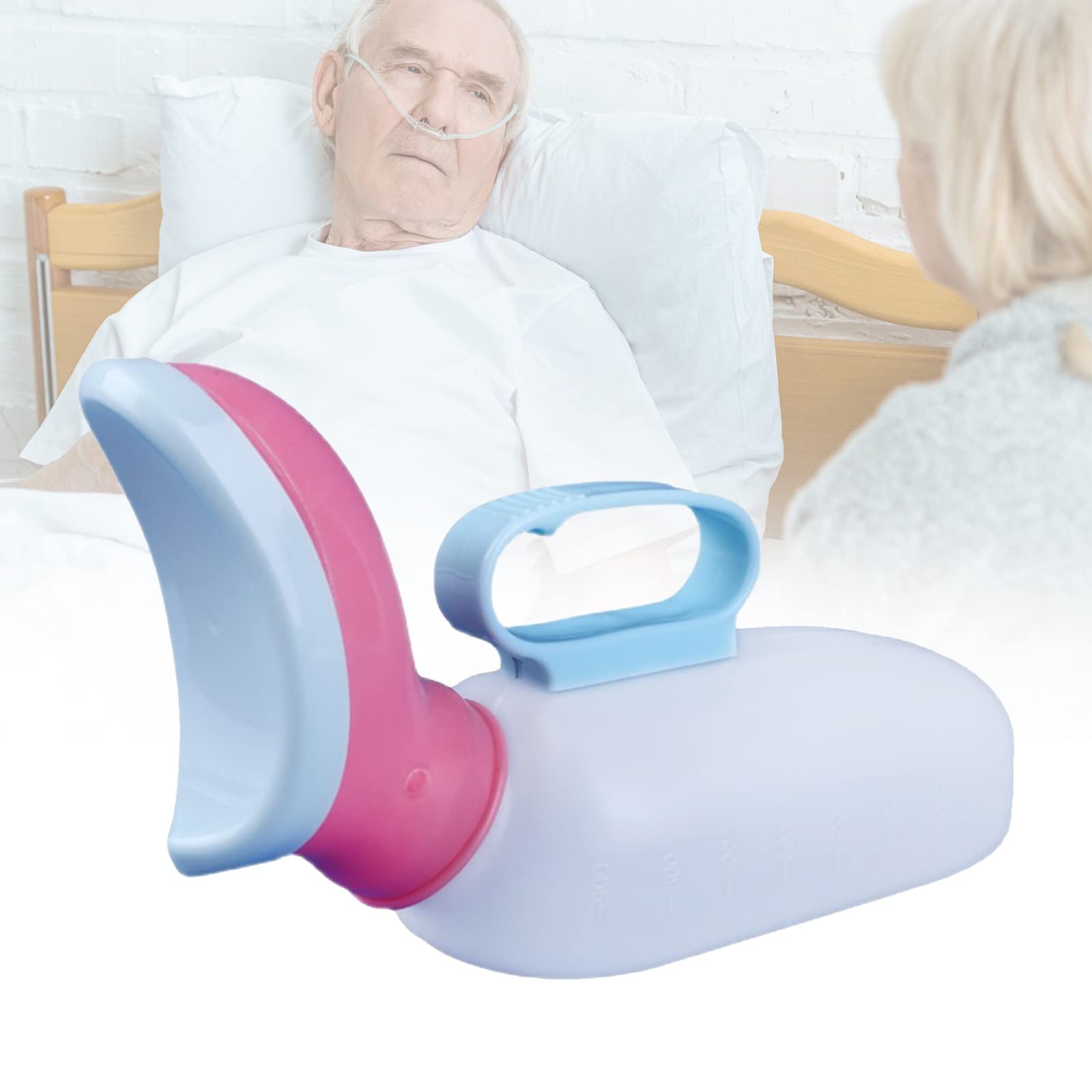 1000ml Unisex Urinal Bottle with Lid - Portable Pee Bottle for Men & Women - Home Medical Urinal for Elderly & Patients - White | Ideal for Bedridden Care, Travel & Emergency Use