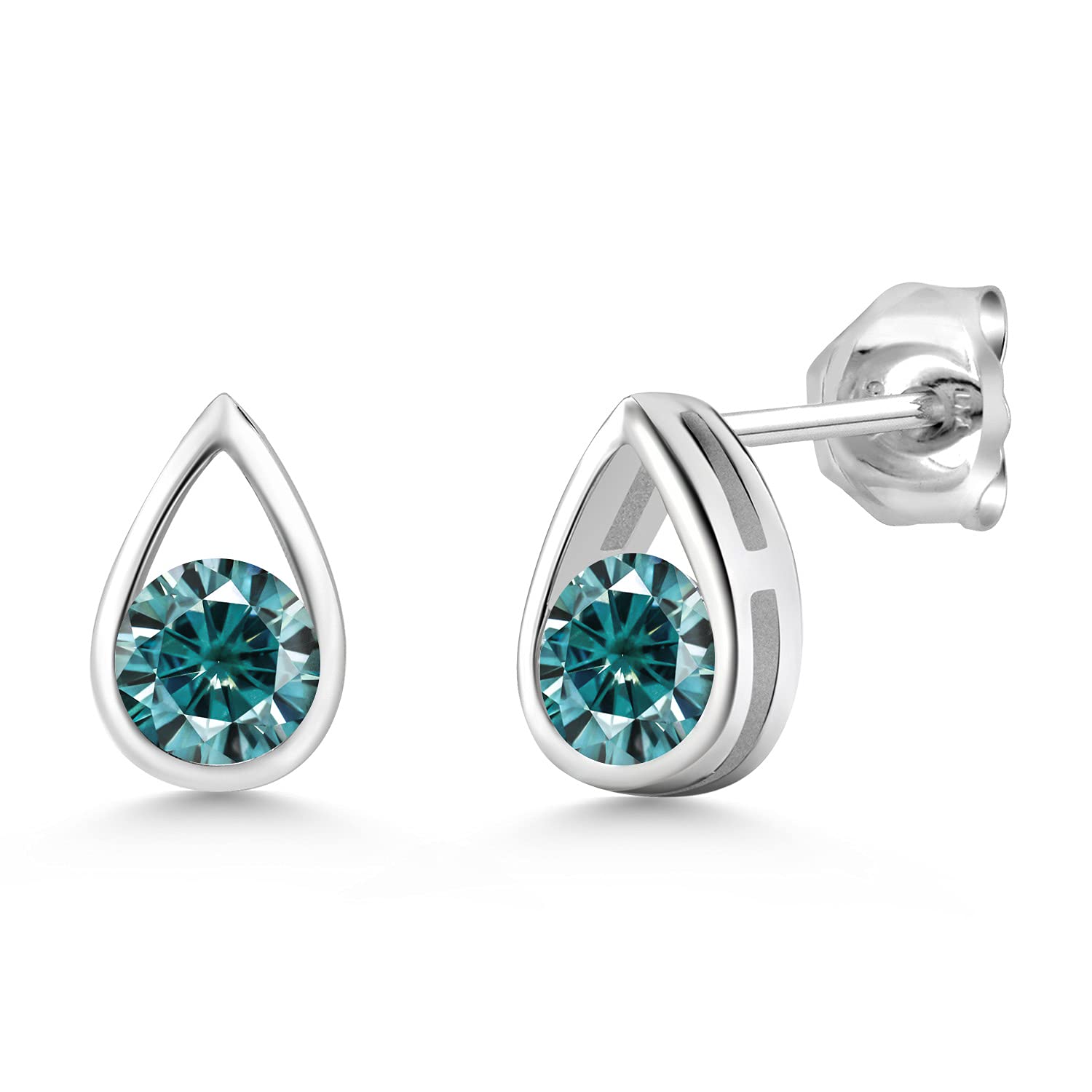 Gem Stone King 5MM Round Teardrop Stud Earrings for Women & Men | 925 Sterling Silver Birthstone Jewelry | Fine Gifts for Her, Mom, Wife | Perfect for Birthdays, Anniversaries & Everyday Wear