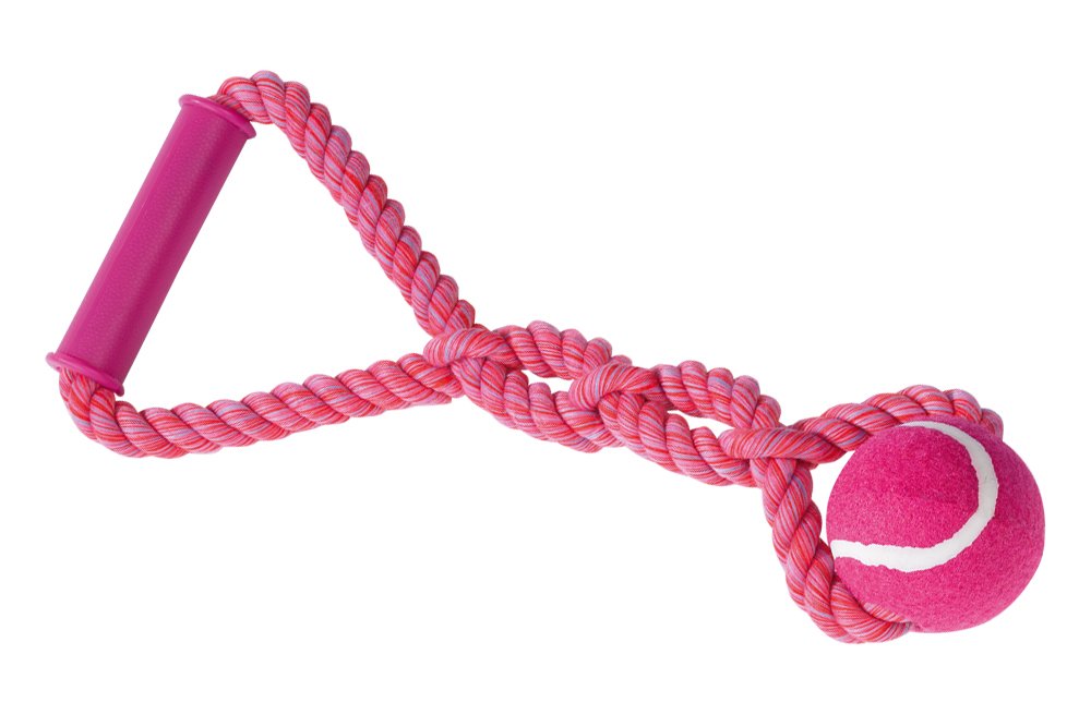 Durable Dog Toy Rope with Tennis Ball & Handle - Interactive Fetch & Tug of War Play for Dogs - Perfect for Outdoor & Indoor Playtime