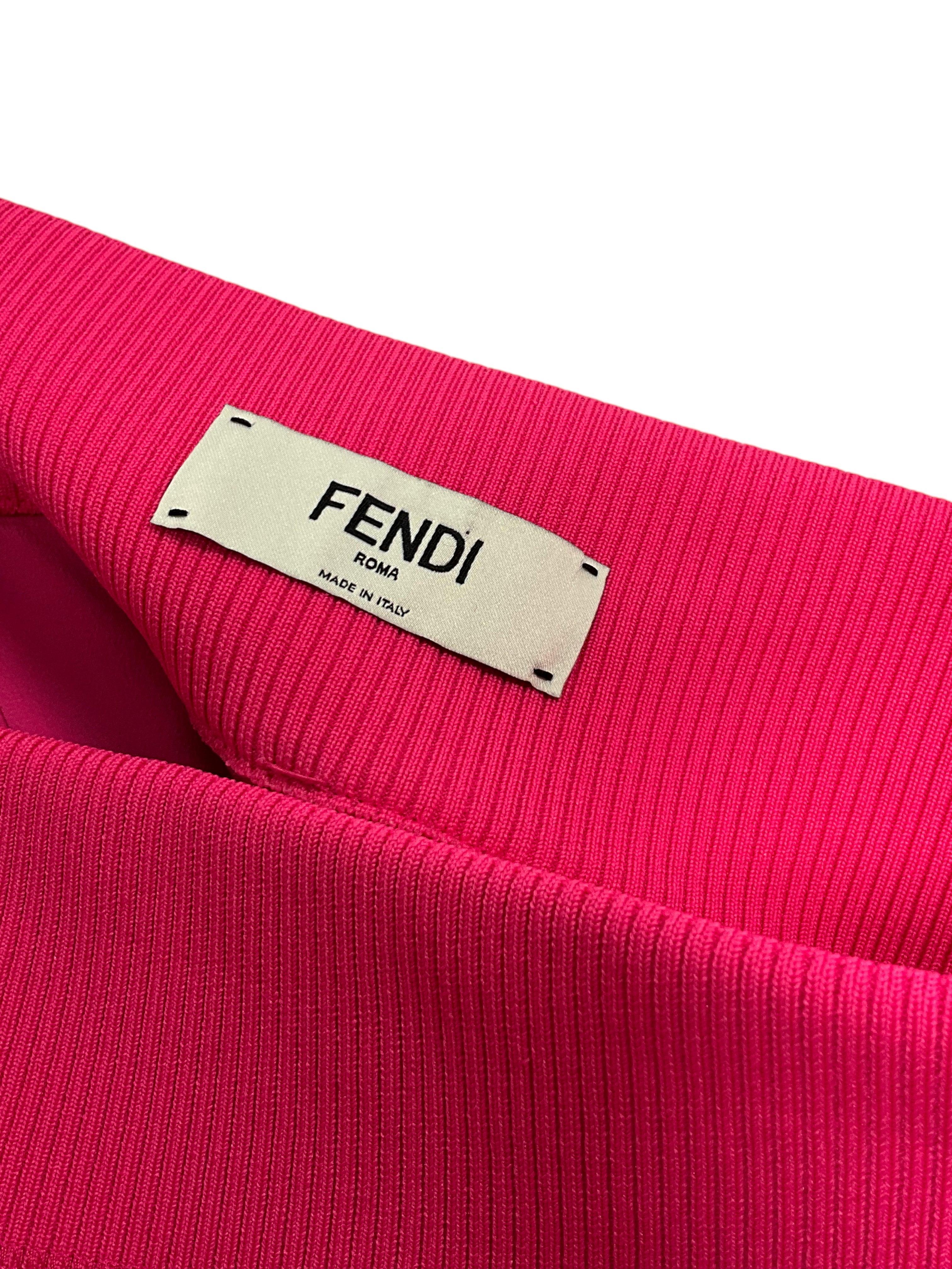 FENDI Pleated Skirt for Women - Size 46 (US 12) | Elegant Midi Length, High Waist Design | Perfect for Office Wear, Cocktail Parties & Special Occasions