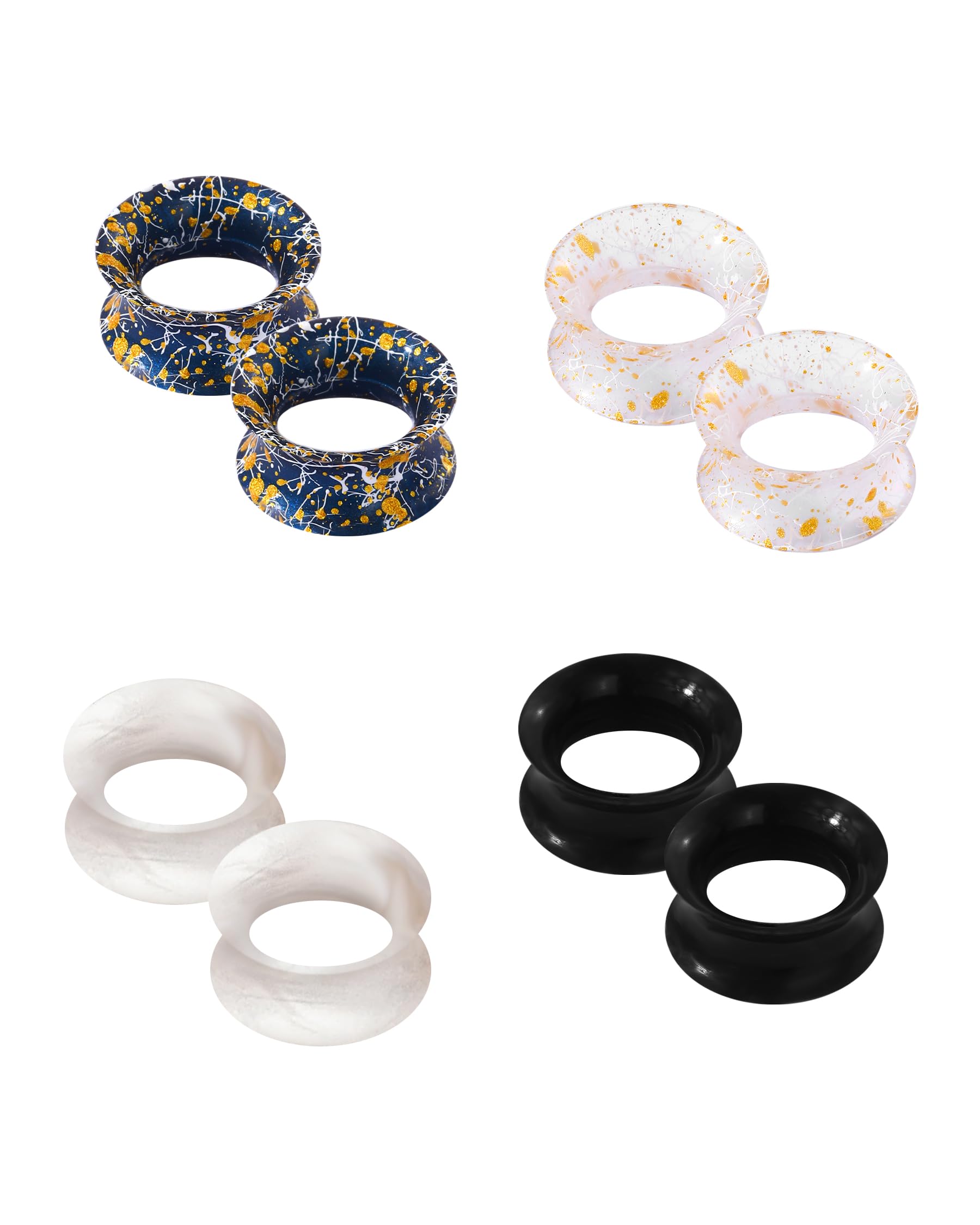 COCHARM 8PCS Soft Flexible Silicone Ear Gauges - Double Flared Ear Tunnels 0g 00g 1/2 Inch Stretchers - Hypoallergenic Colorful Plugs for Men & Women - Perfect for Daily Wear, Parties and Body Jewelry Collection