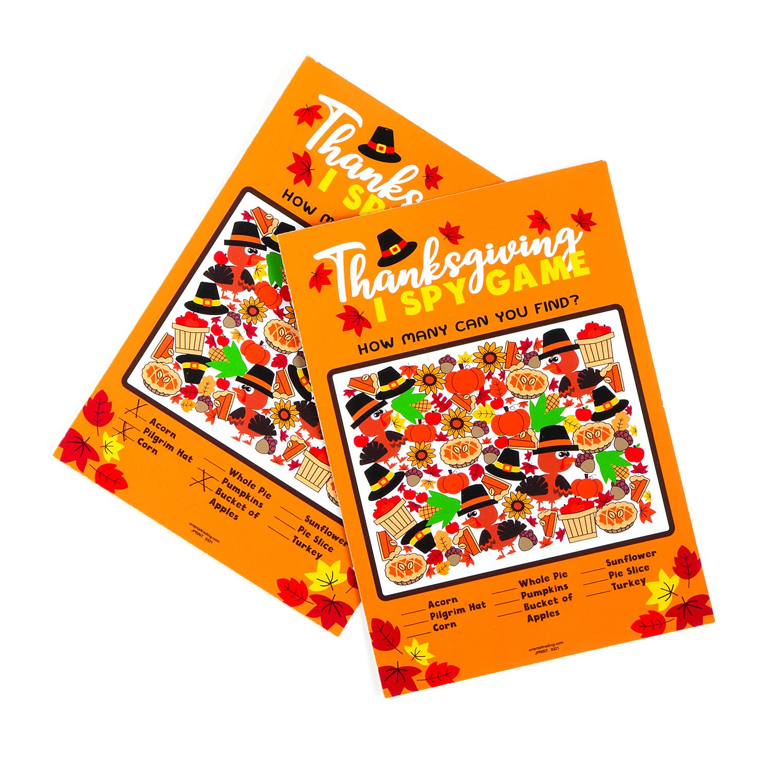 Fun Express Thanksgiving I SPY Game - 24 Piece Holiday Scavenger Hunt Toy Set for Kids - Perfect for Family Gatherings & Classroom Activities