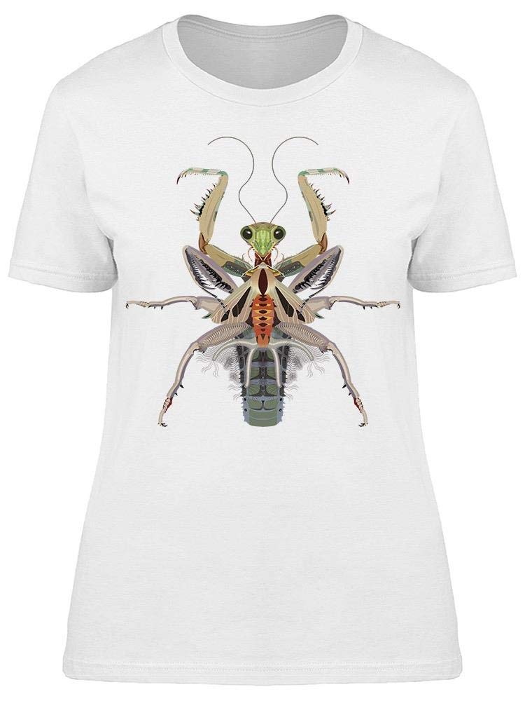 Women's Mantis Butterfly Drawing Color T-Shirt - Stylish Graphic Tee for Casual Wear, Street Fashion & Everyday Outfits