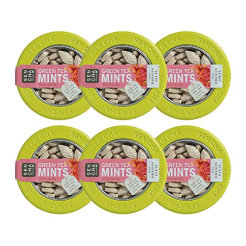 SEN CHA Naturals Green Tea Mints with Pink Dragonfruit Flavor - 1.2 oz (Pack of 6) | Refreshing Breath Mints for Office, Travel & After Meals | Natural & Delicious Oral Care Solution